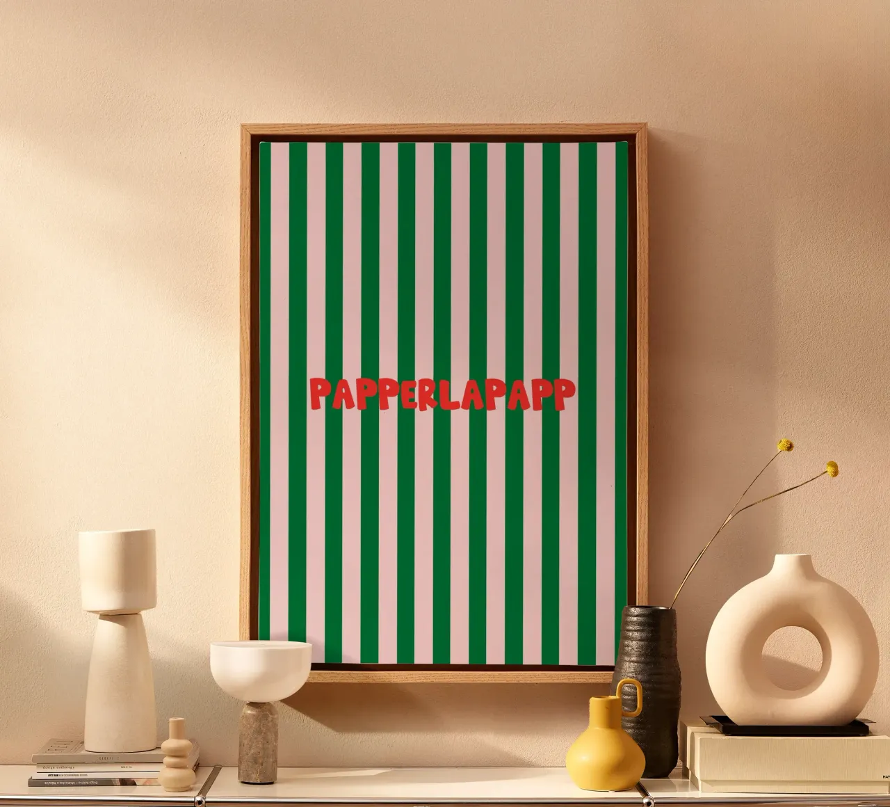 Papperlapapp Typography tela con Cornice a cassetta da Attaboy Dsgn