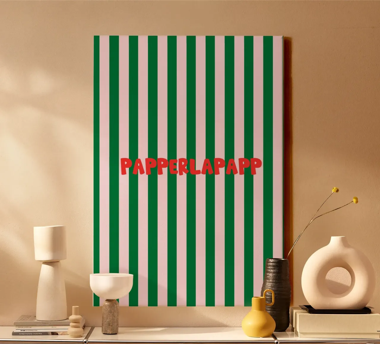 Papperlapapp Typography tela con Cornice a cassetta da Attaboy Dsgn