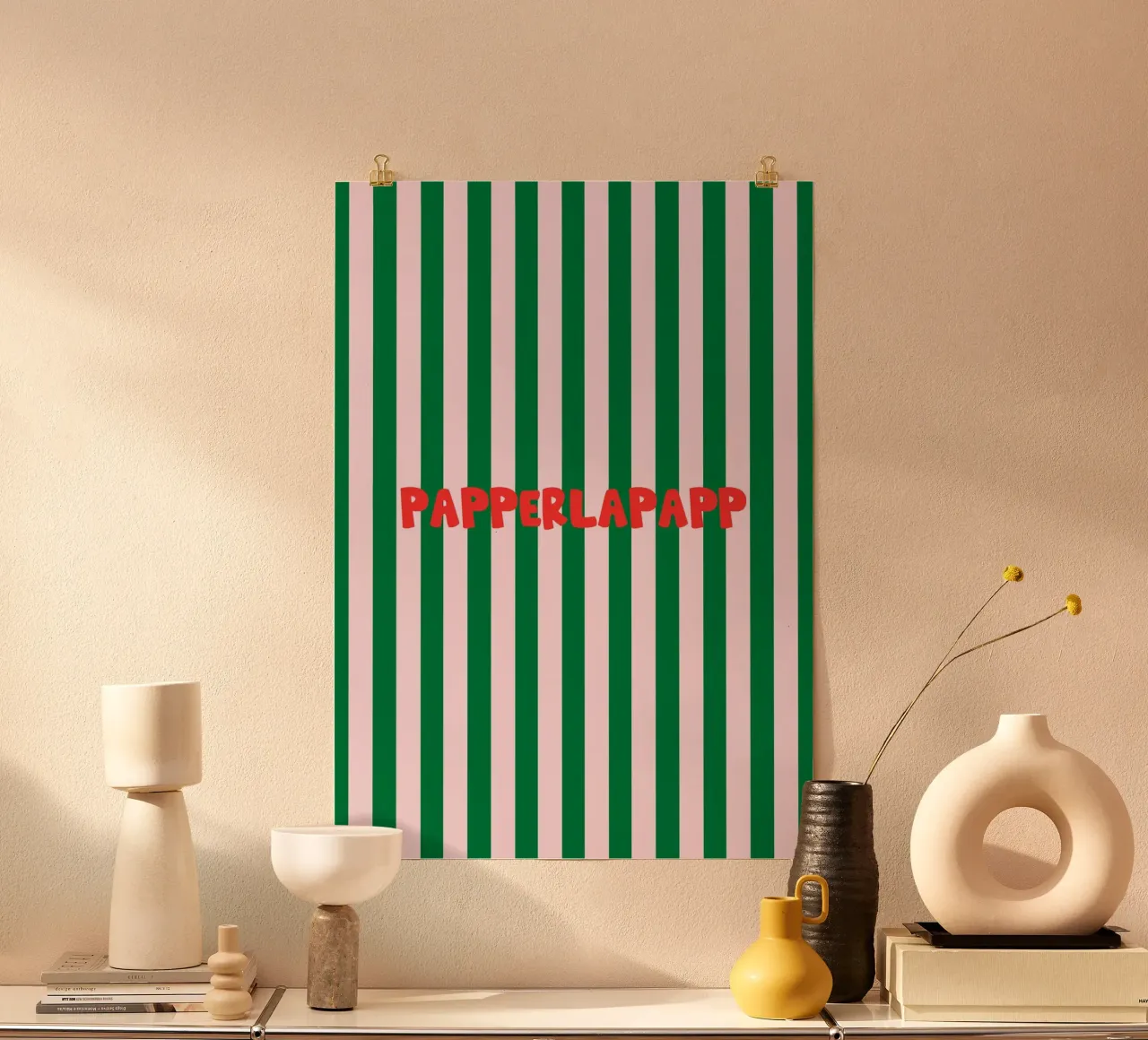 Papperlapapp Typography poster con telaio in alluminio da Attaboy Dsgn