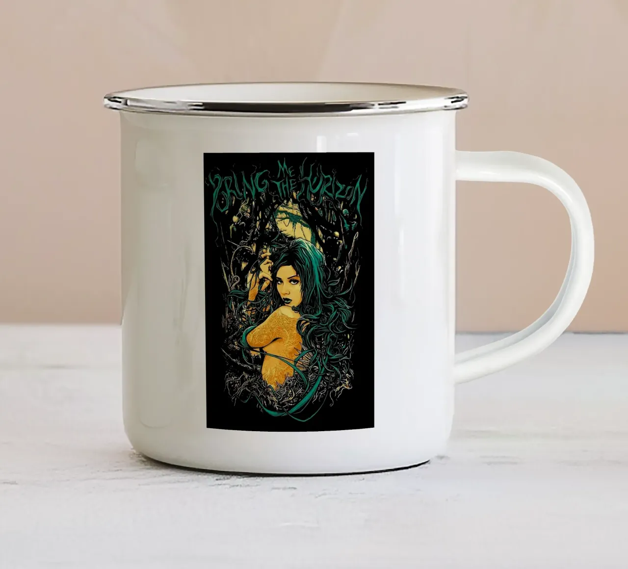 Le groupe Bring Me the Horizon mug en émail de vanhesling