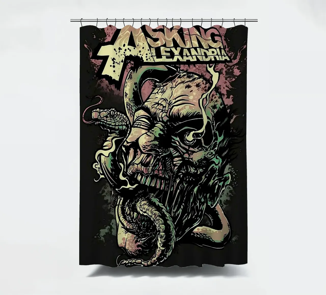 Asking Alexandria band shower curtain by vanhesling
