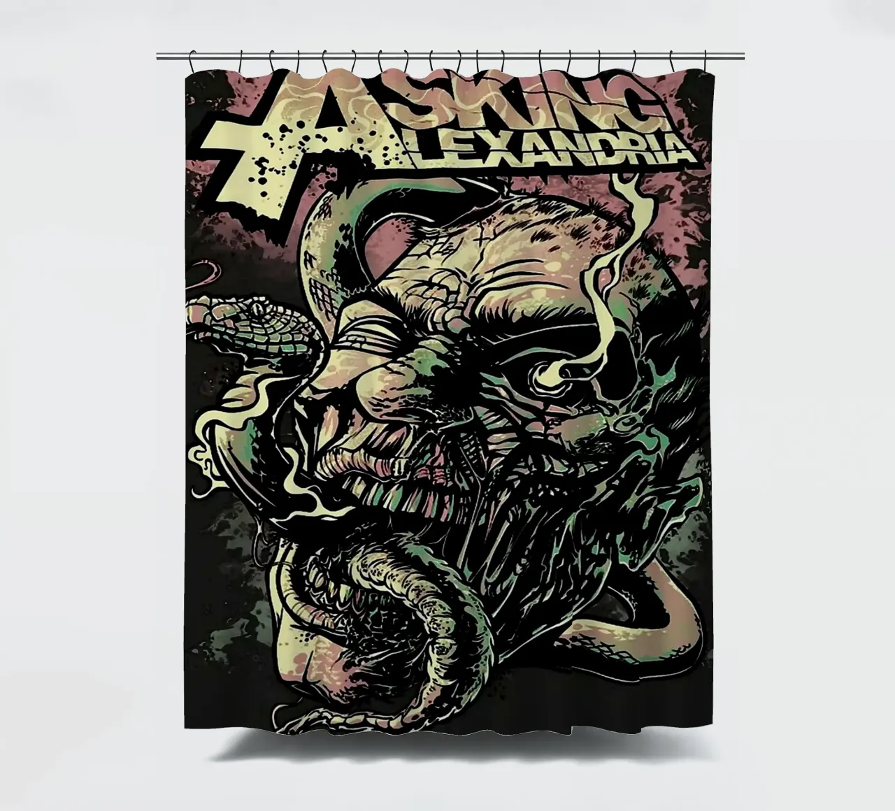 Asking Alexandria band shower curtain by vanhesling