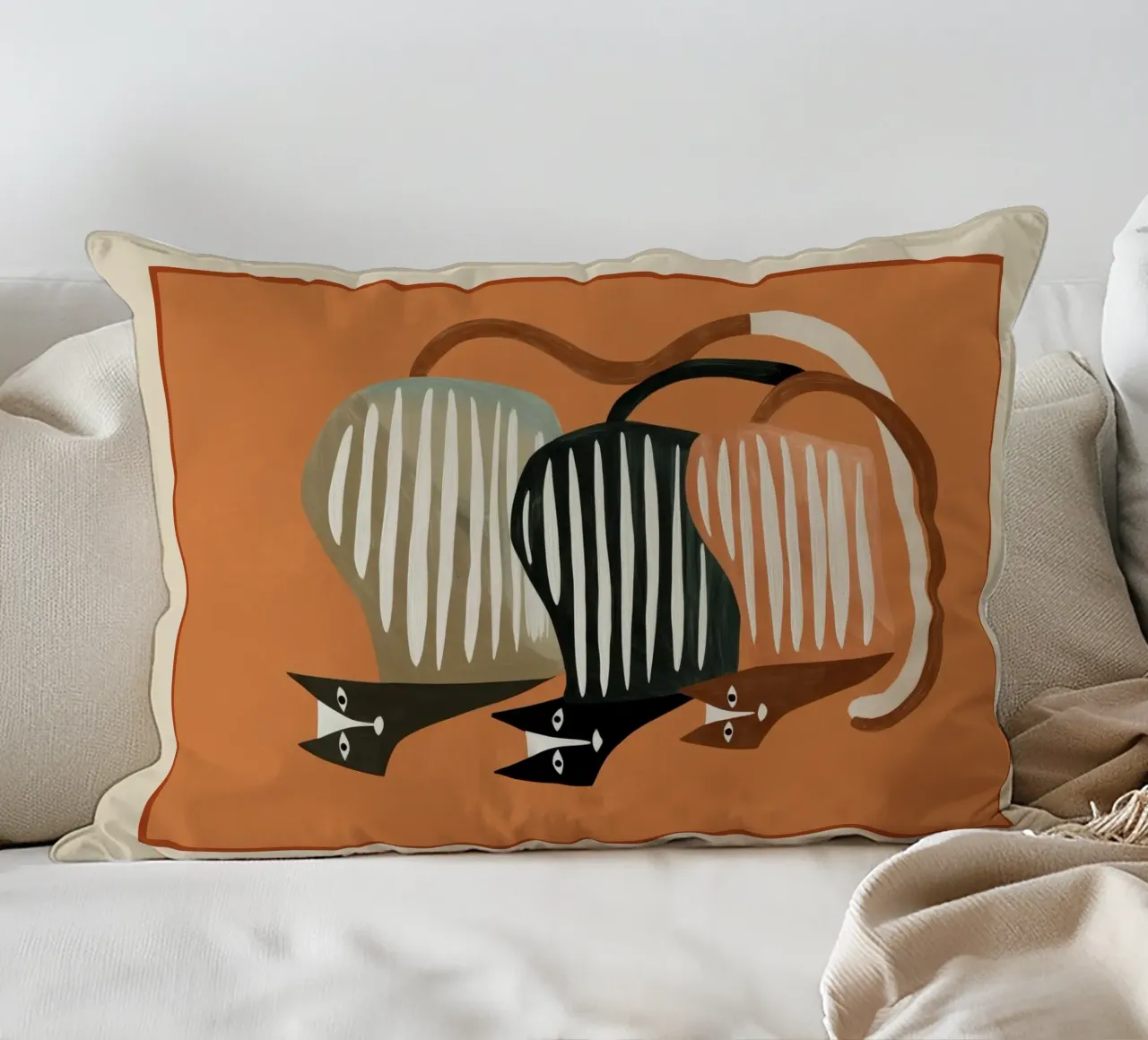 Stacked Abstract Cats cuscino da cityart