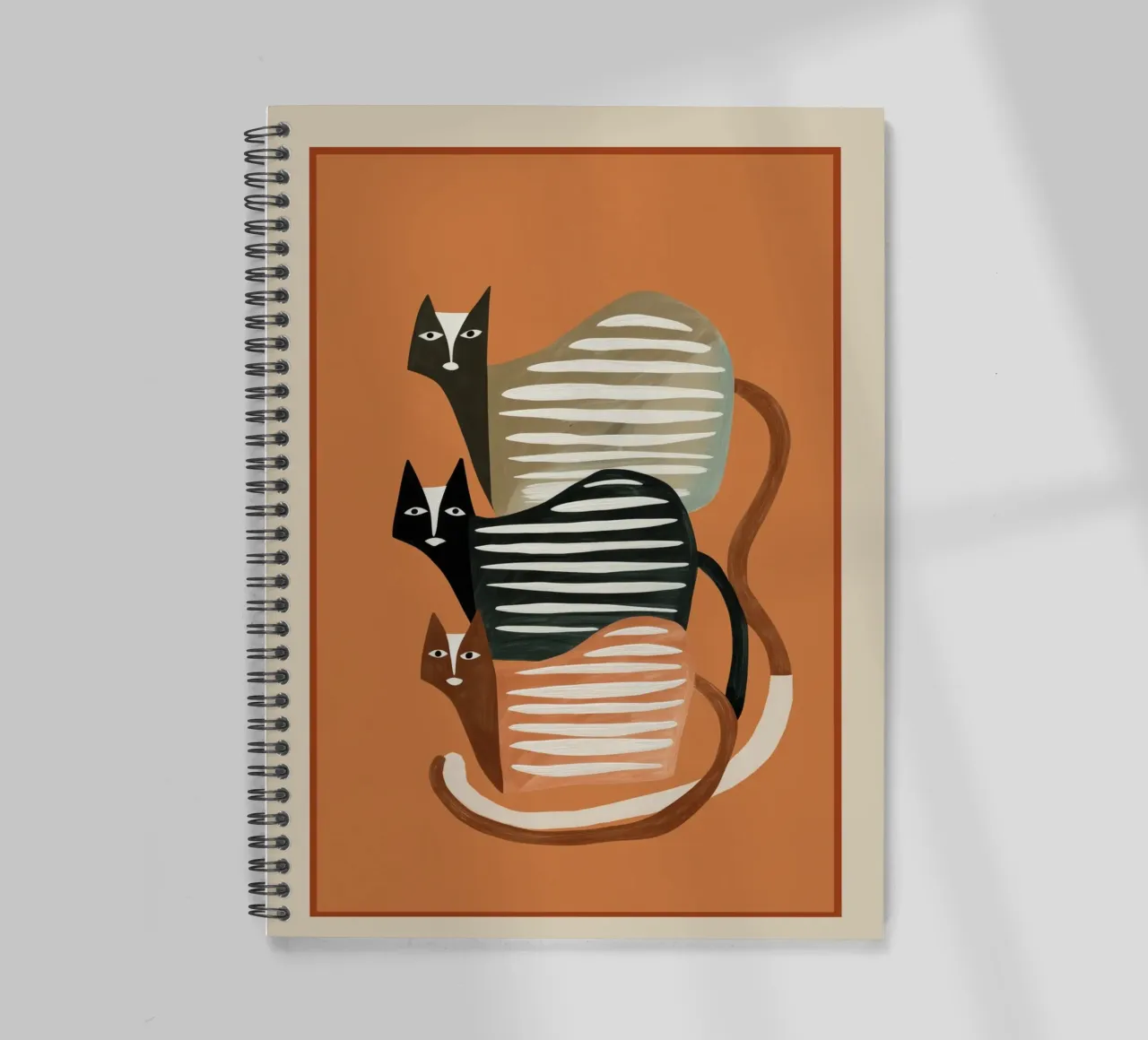 Stacked Abstract Cats spiral notebook by cityart