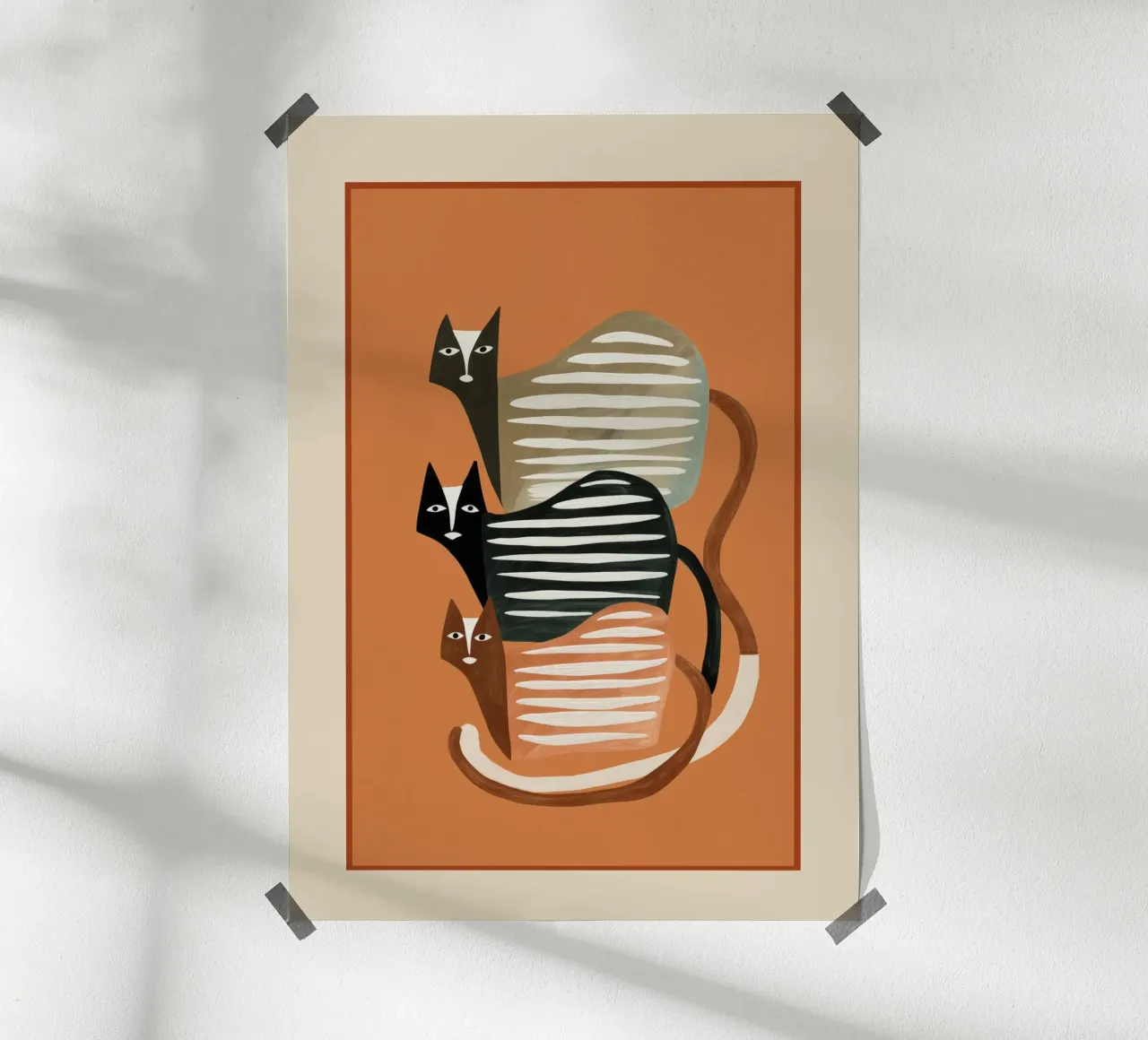 Stacked Abstract Cats carta hahnemühle da cityart
