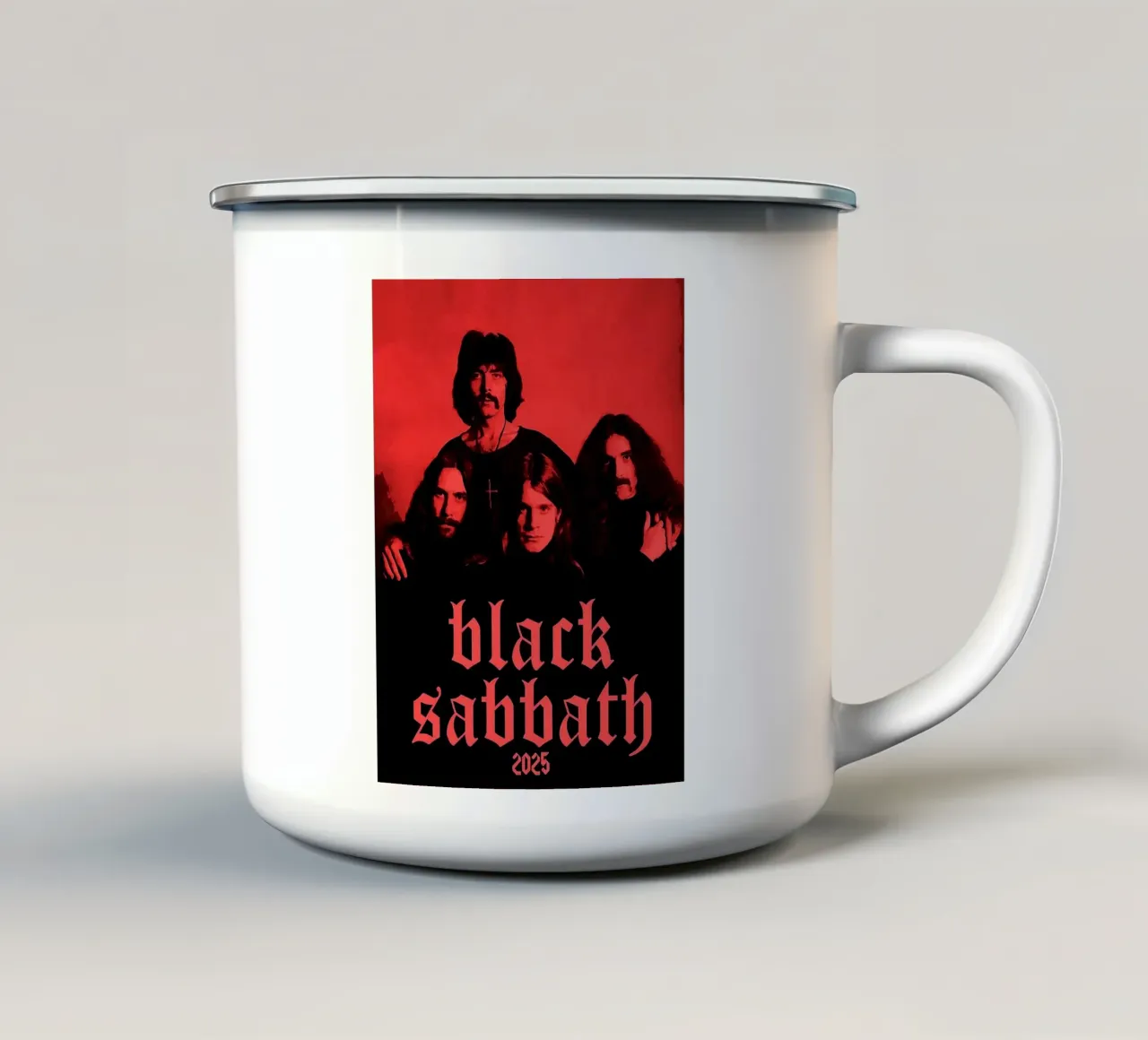 Il gruppo dei Black Sabbath tazza in smalto da vanhesling