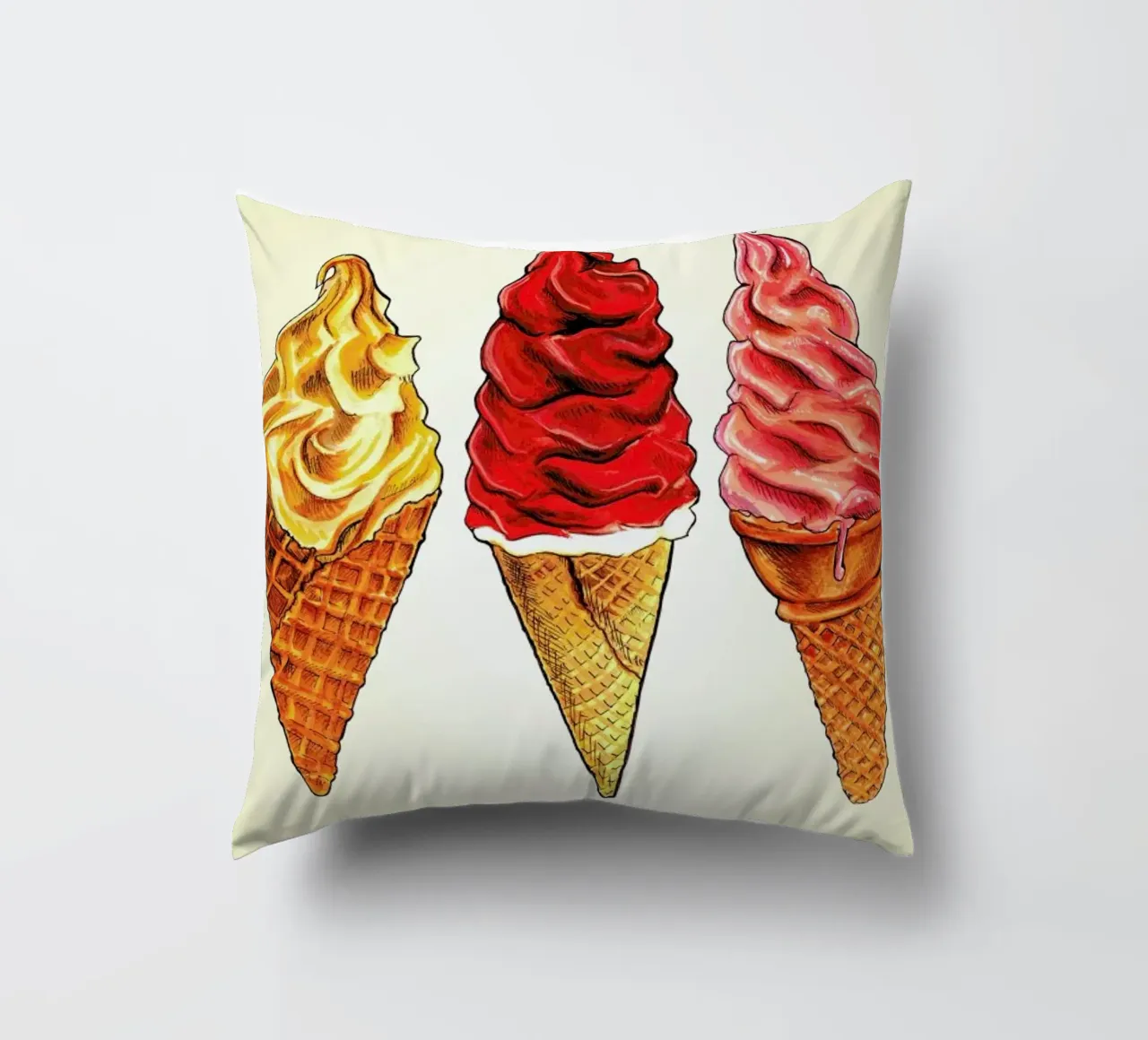 Soft Serve decorative cushion by Kelly Gilleran