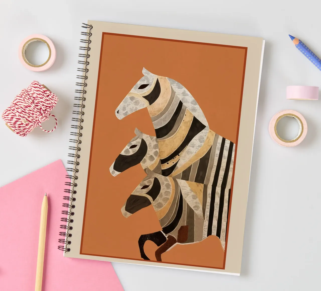 Horses in Stripes II spiral notebook by cityart