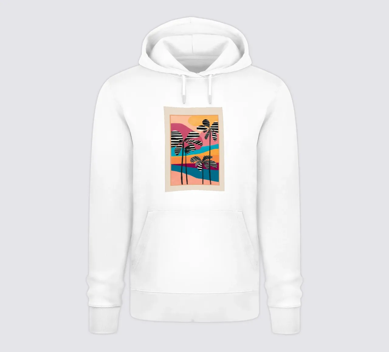 Tropical Sunset Palms I felpa con cappuccio da cityart