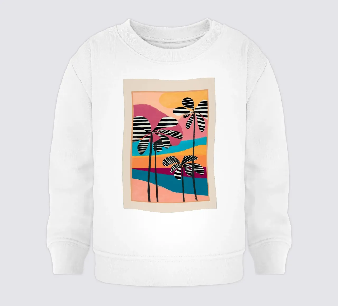 Tropical Sunset Palms I felpa neonato da cityart