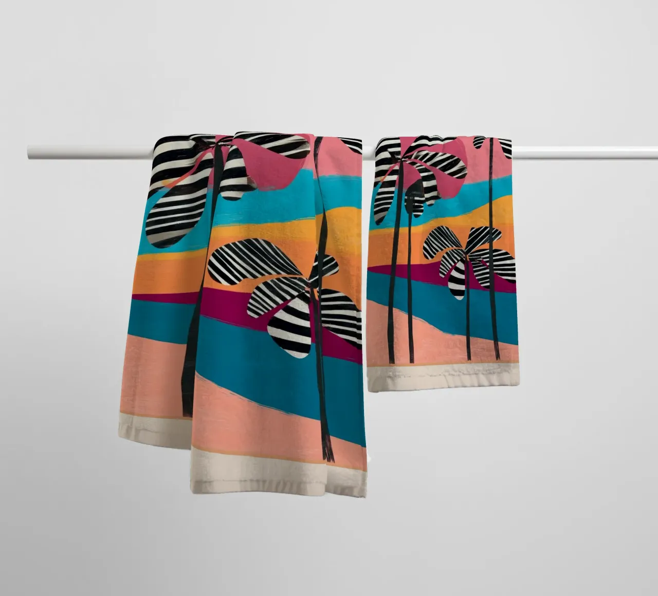 Tropical Sunset Palms I asciugamano da bagno da cityart