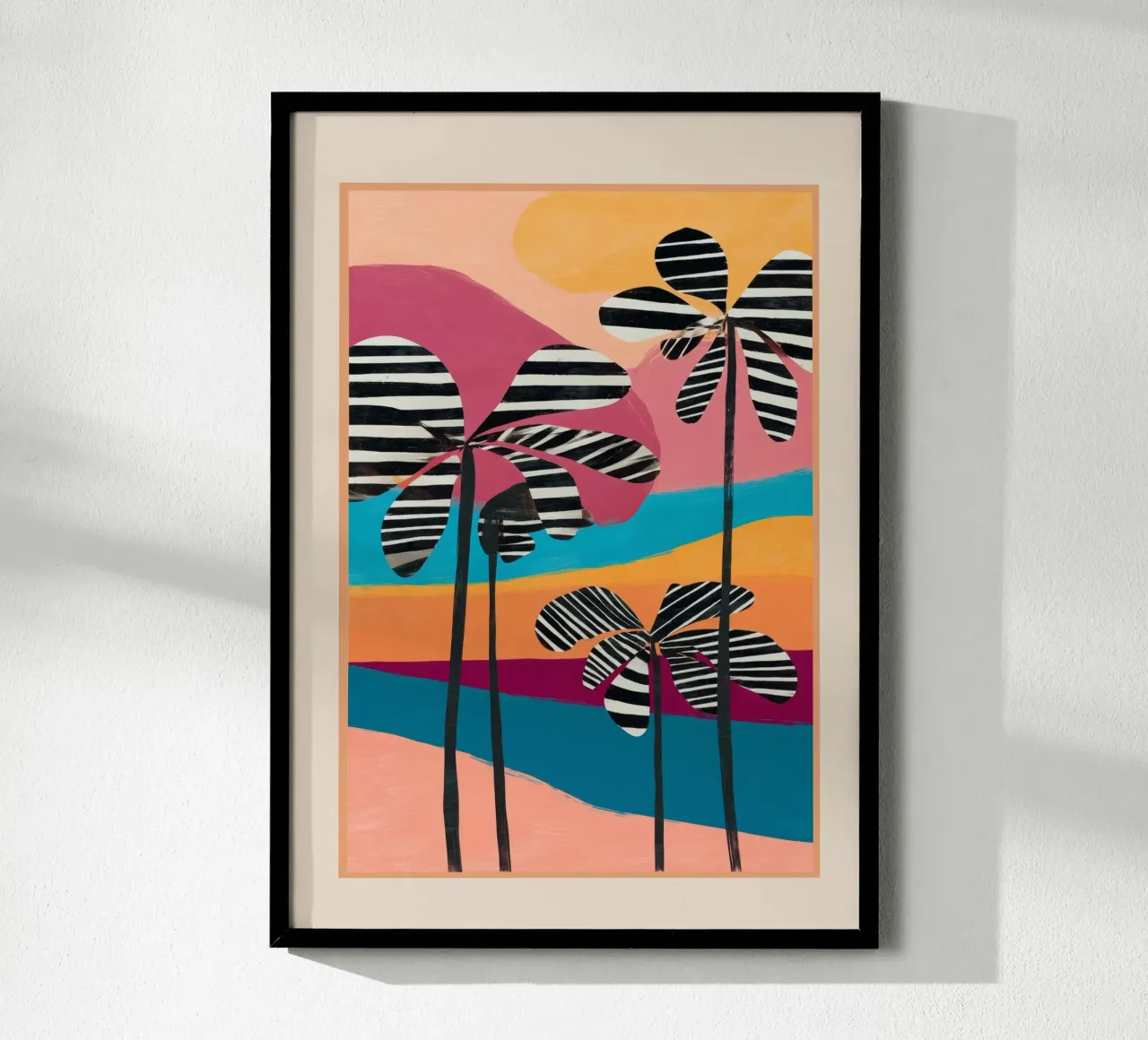 Tropical Sunset Palms I carta hahnemühle da cityart