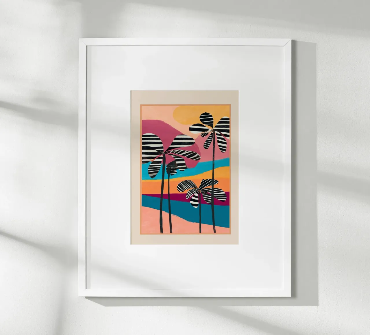 Tropical Sunset Palms I carta hahnemühle da cityart