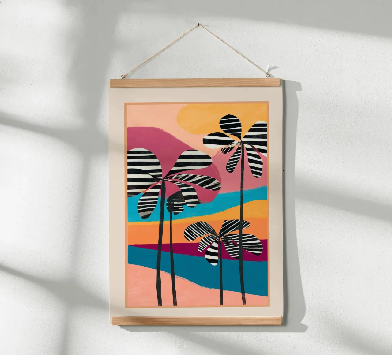 Tropical Sunset Palms I carta hahnemühle da cityart