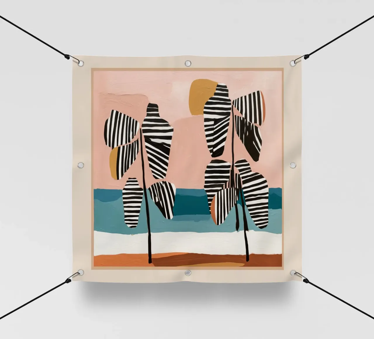 Tropical Sunset Palms II telo in pvc da cityart