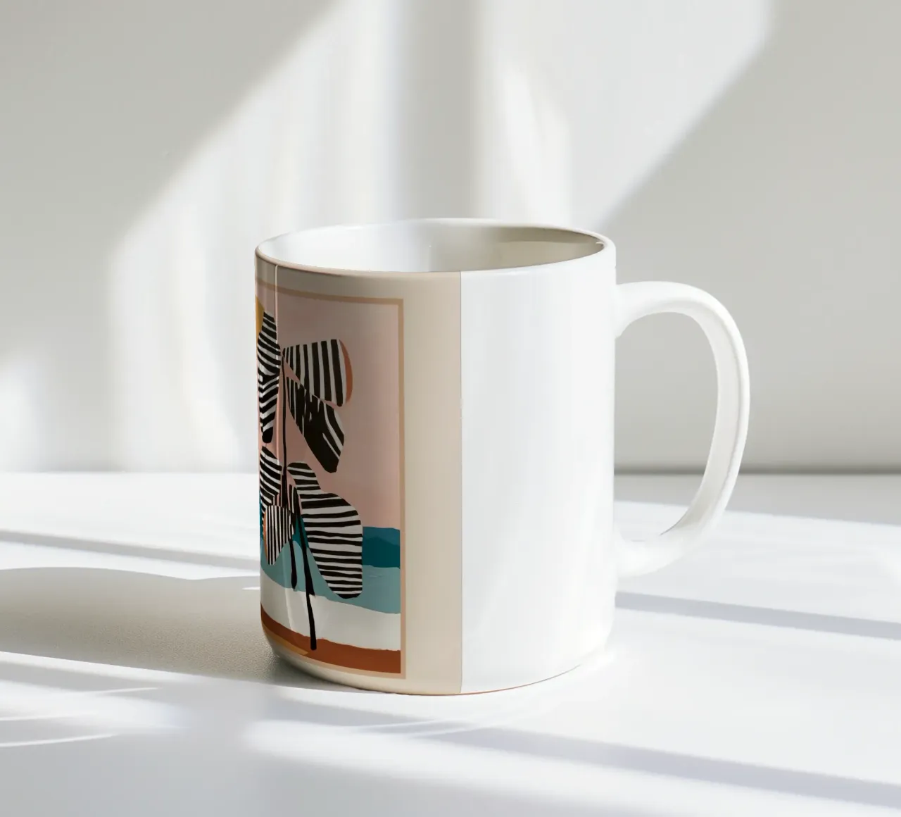 Tropical Sunset Palms II tazza in ceramica da cityart