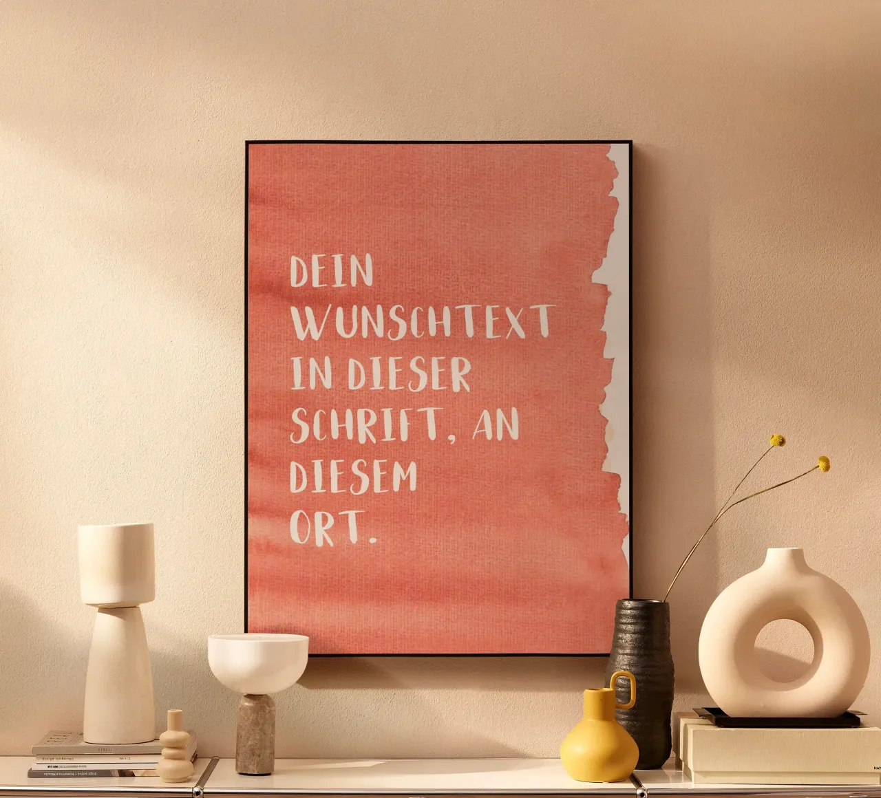 Wunschtext auf Wasserfarbe alluminio dibond da WORTSPIEL