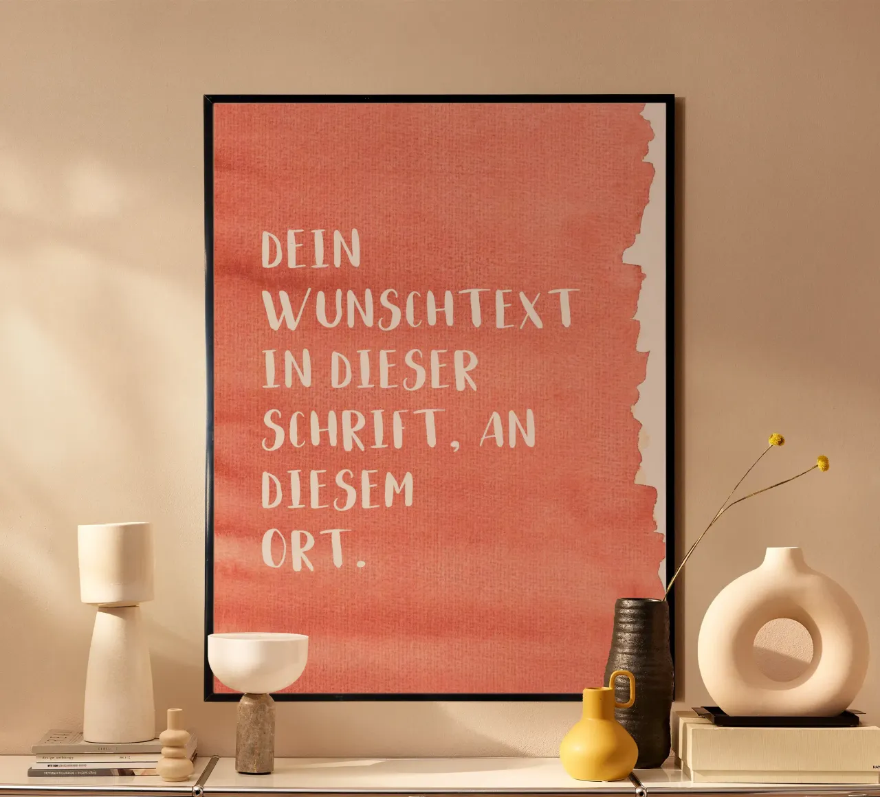 Wunschtext auf Wasserfarbe poster da WORTSPIEL