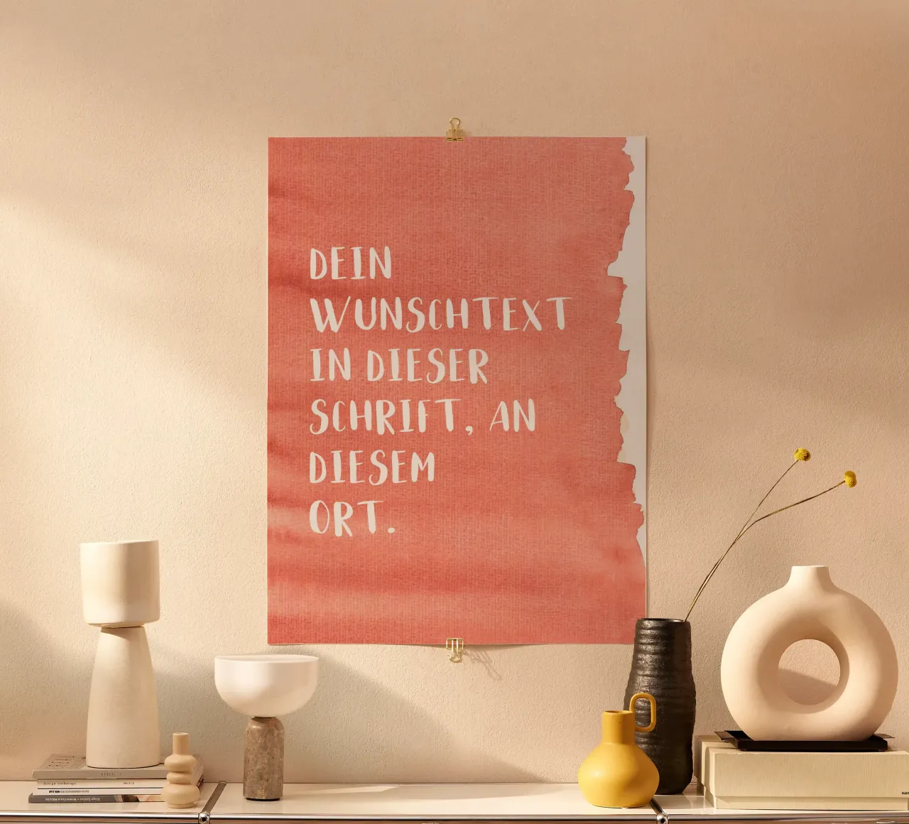 Wunschtext auf Wasserfarbe poster da WORTSPIEL
