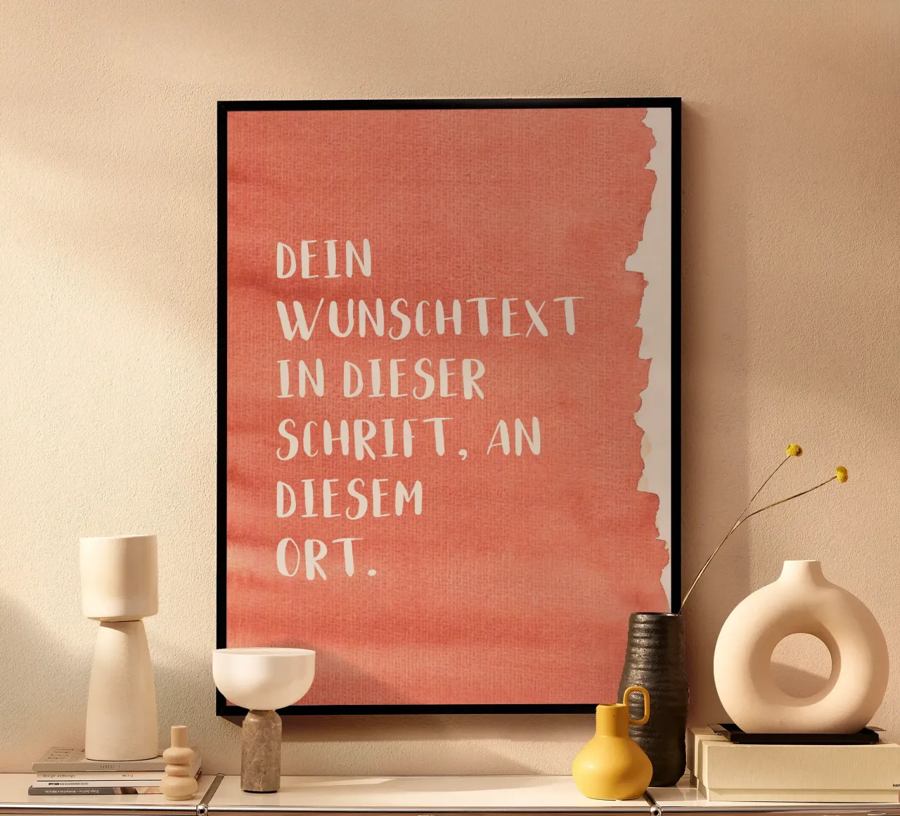 Wunschtext auf Wasserfarbe poster da WORTSPIEL