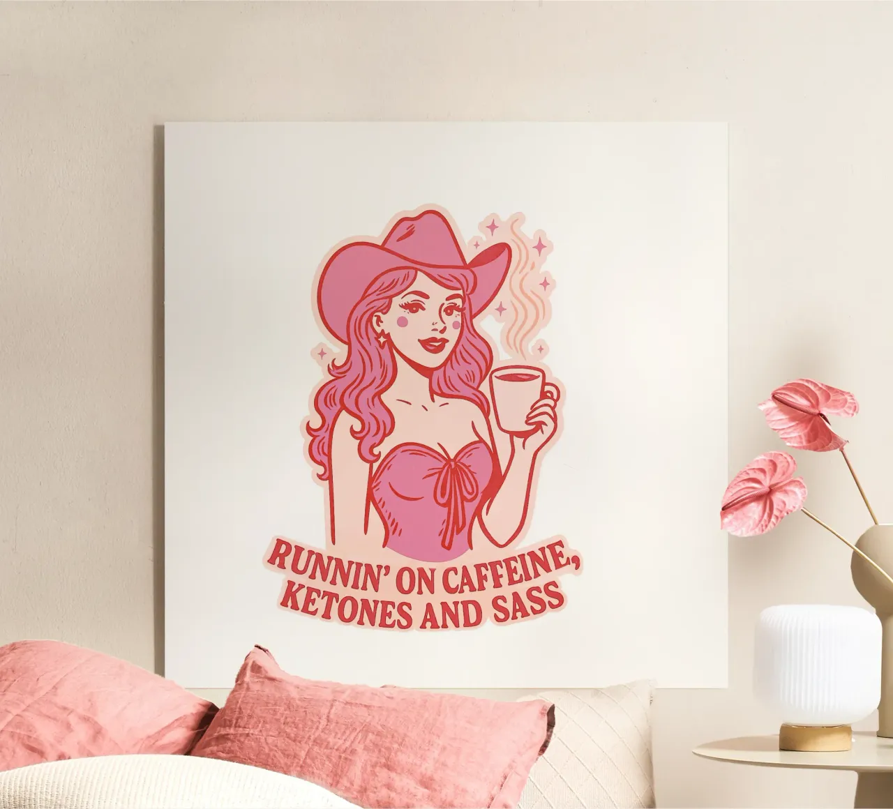 Runnin on Caffeine, Ketones and Sass plexiglass da Taika Tori Art