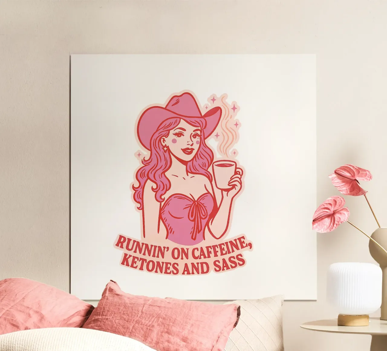 Runnin on Caffeine, Ketones and Sass carta hahnemühle da Taika Tori Art