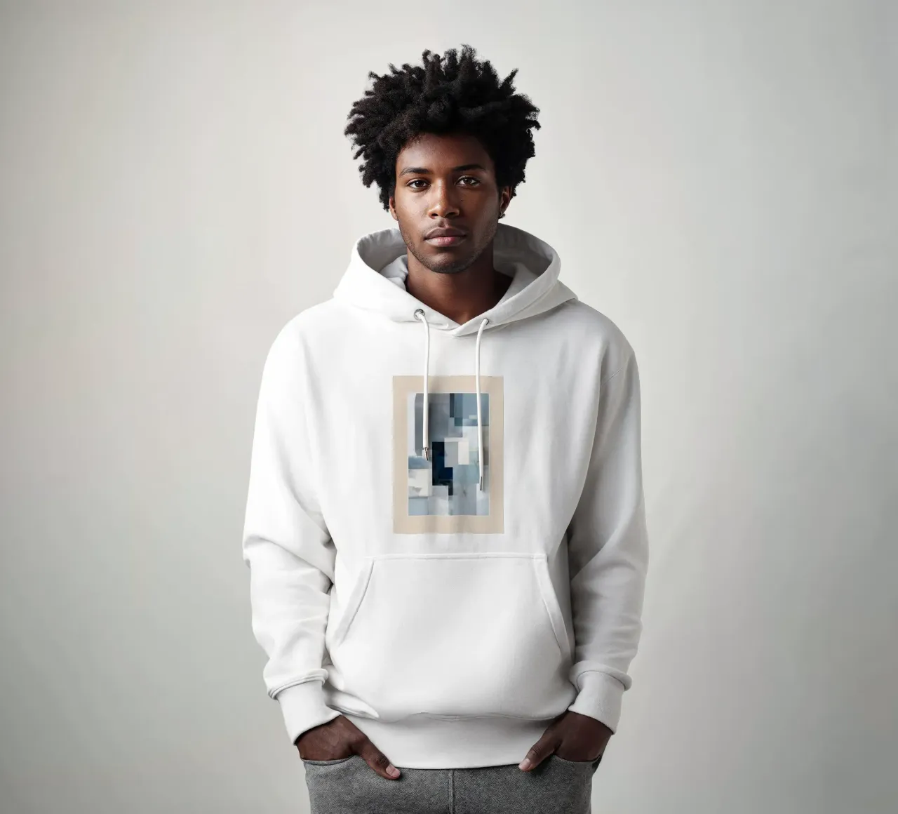 Soft Blue Forms I felpa con cappuccio da cityart