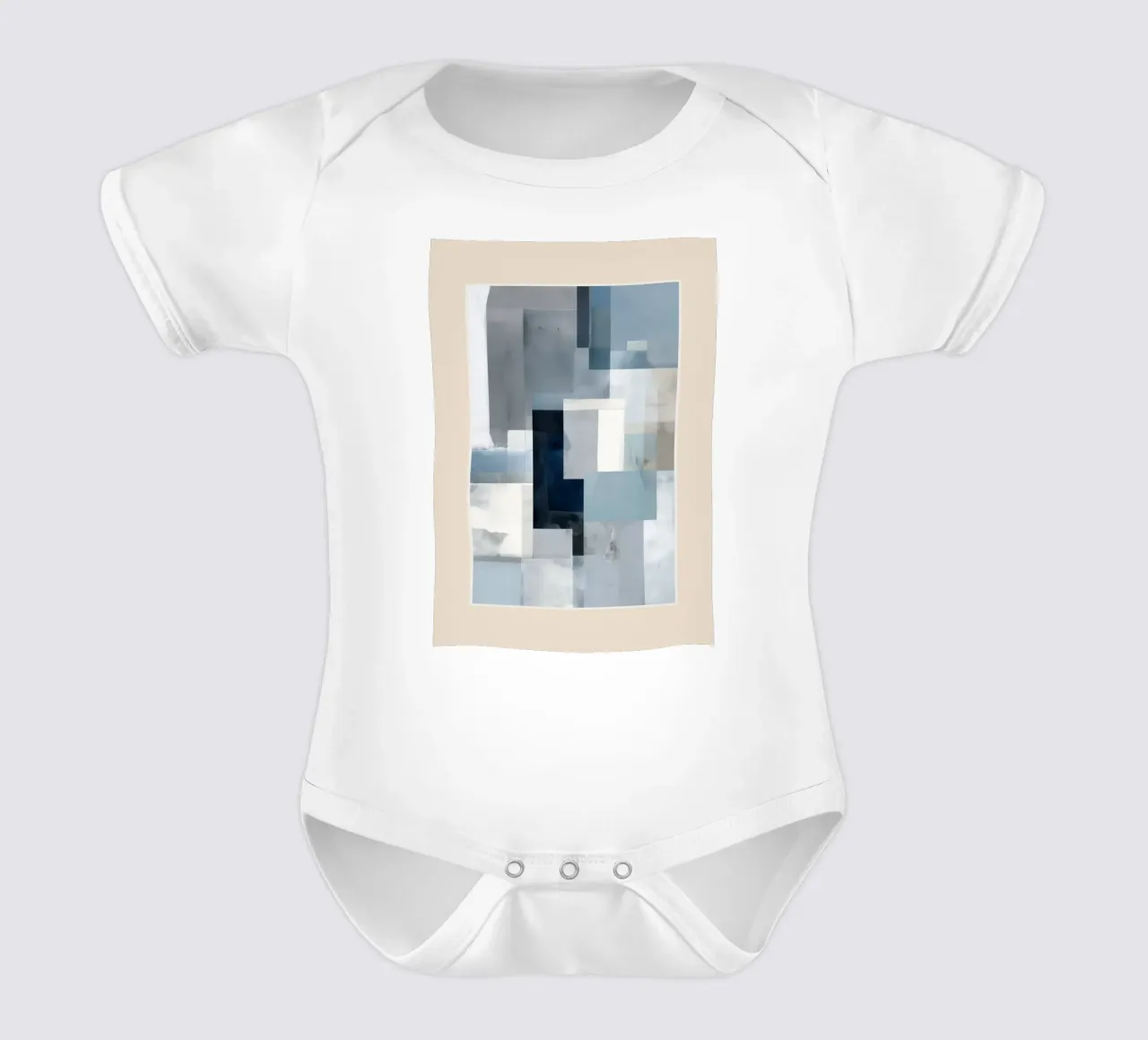 Soft Blue Forms I body neonato maniche corte da cityart