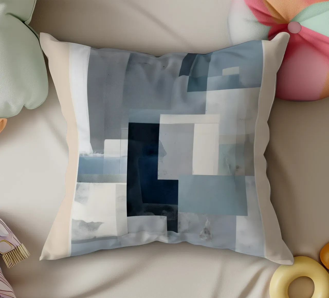 Soft Blue Forms I cuscino da cityart