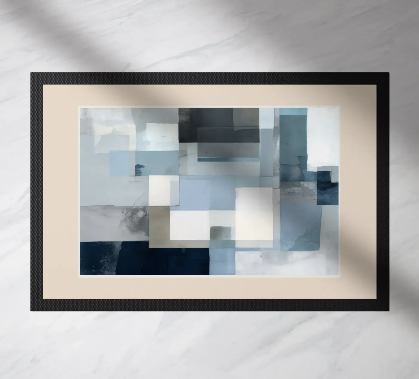 Soft Blue Forms III doormat by cityart