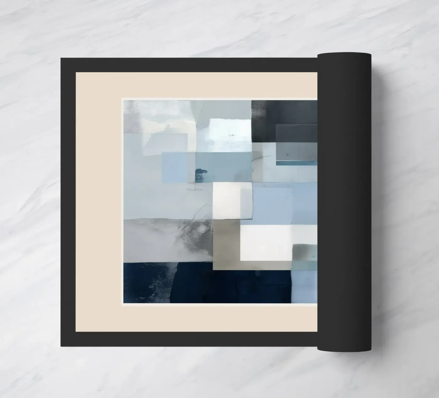 Soft Blue Forms III doormat by cityart