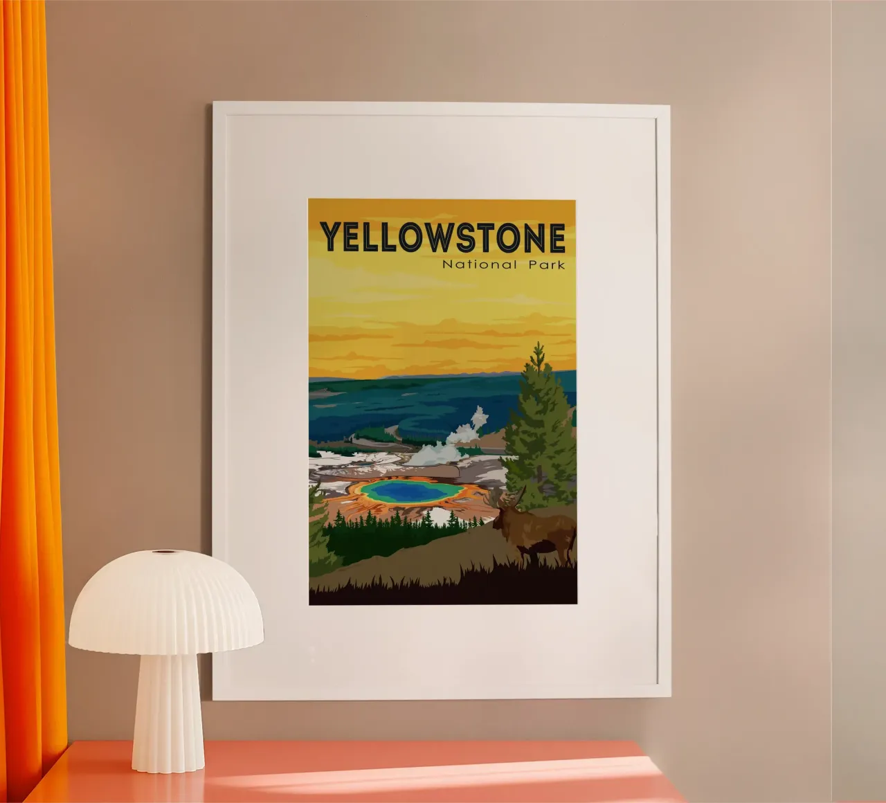 Yellowstone II poster con telaio in alluminio da Morgan Scotts