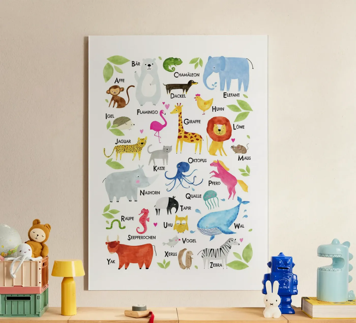 ABC Tiere, weiss plexiglass da Fraysein Design