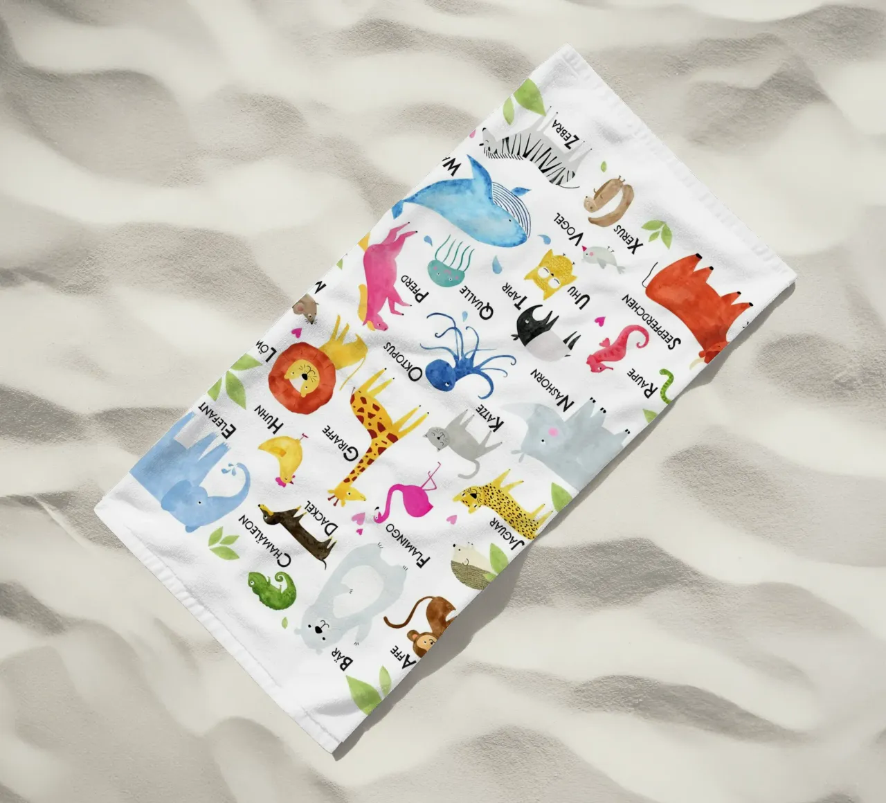 ABC Tiere, weiss telo mare da Fraysein Design