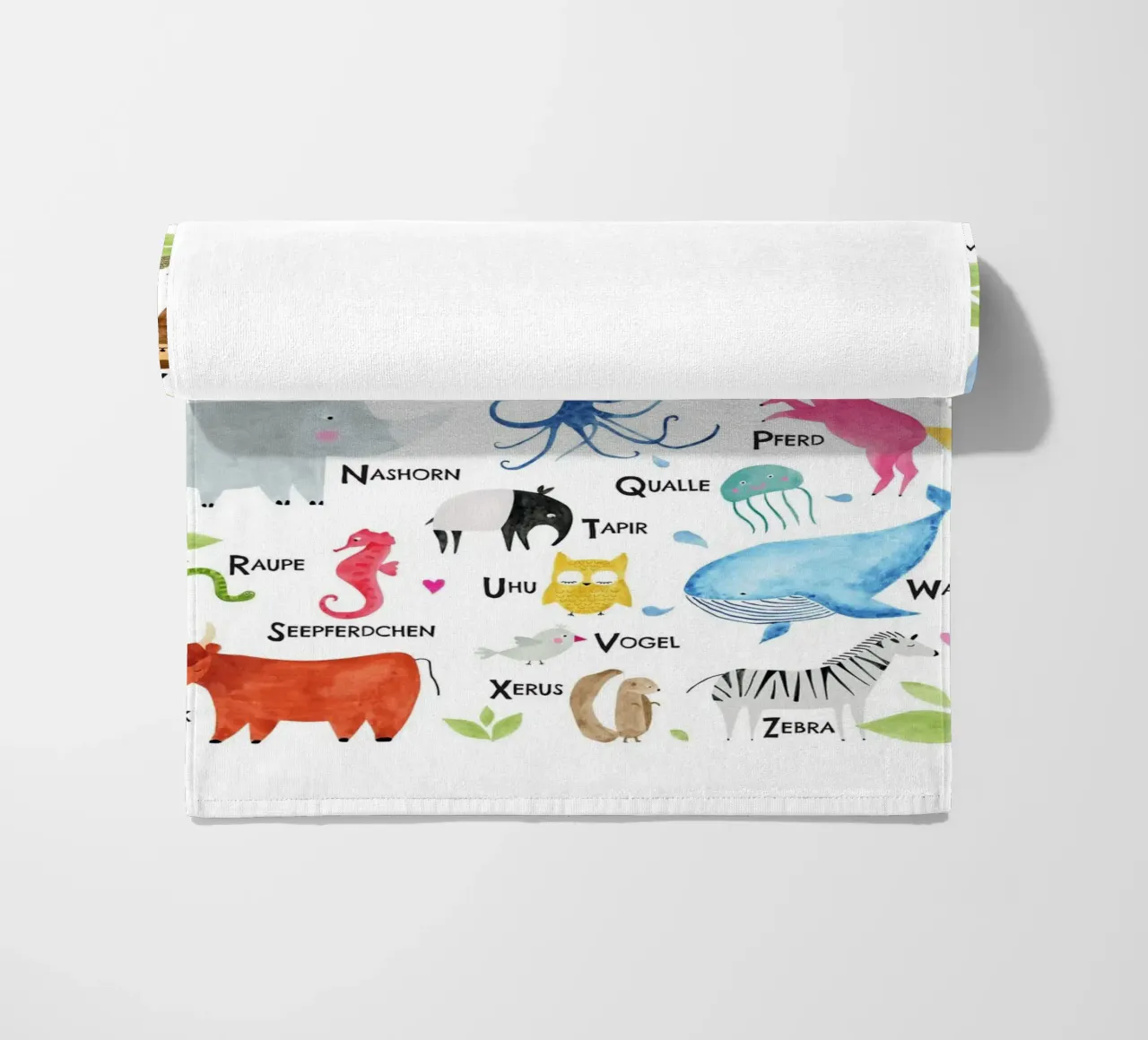 ABC Tiere, weiss telo mare da Fraysein Design