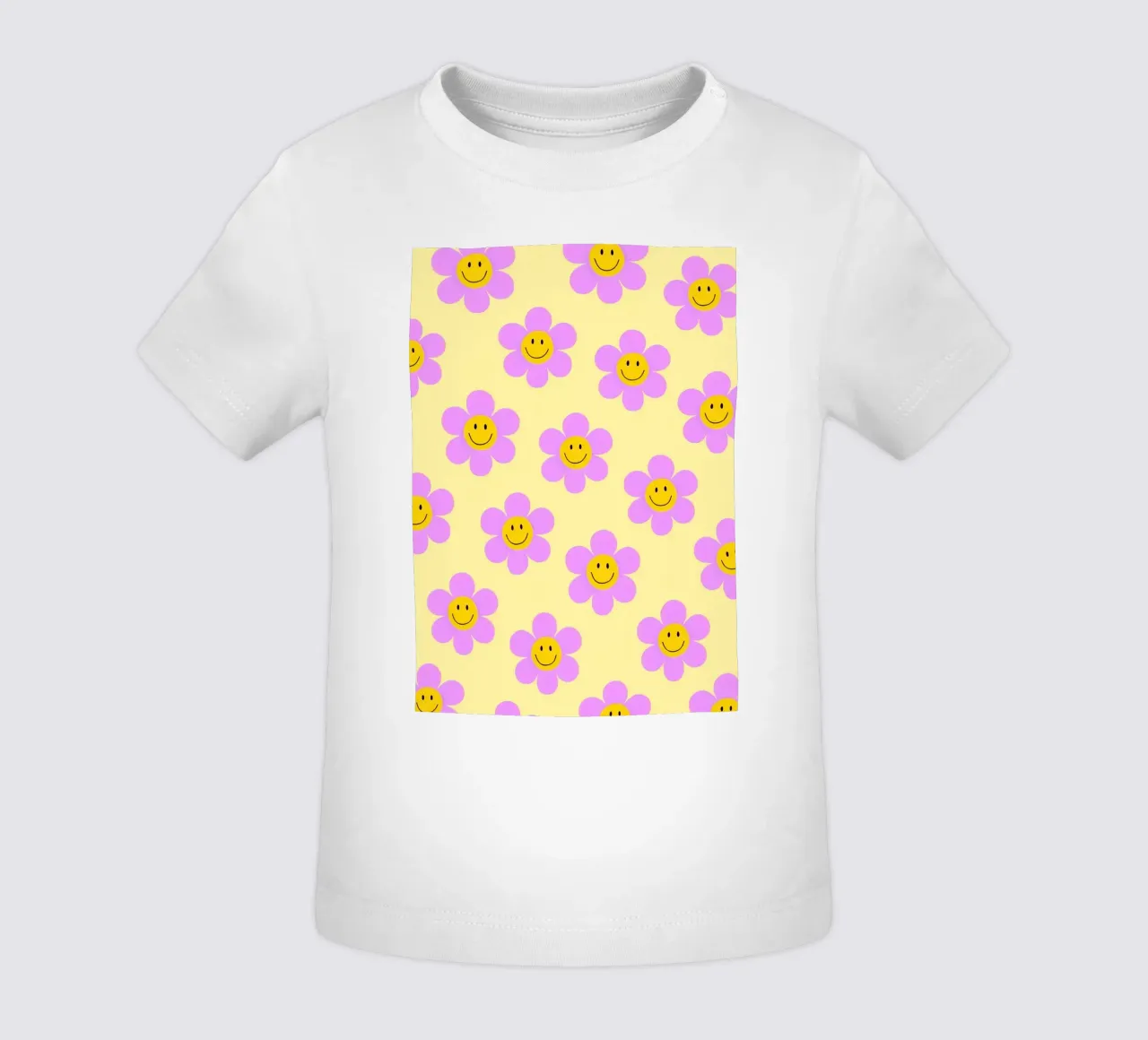 Sunflower Smile Pattern maglietta neonato da Attaboy Dsgn