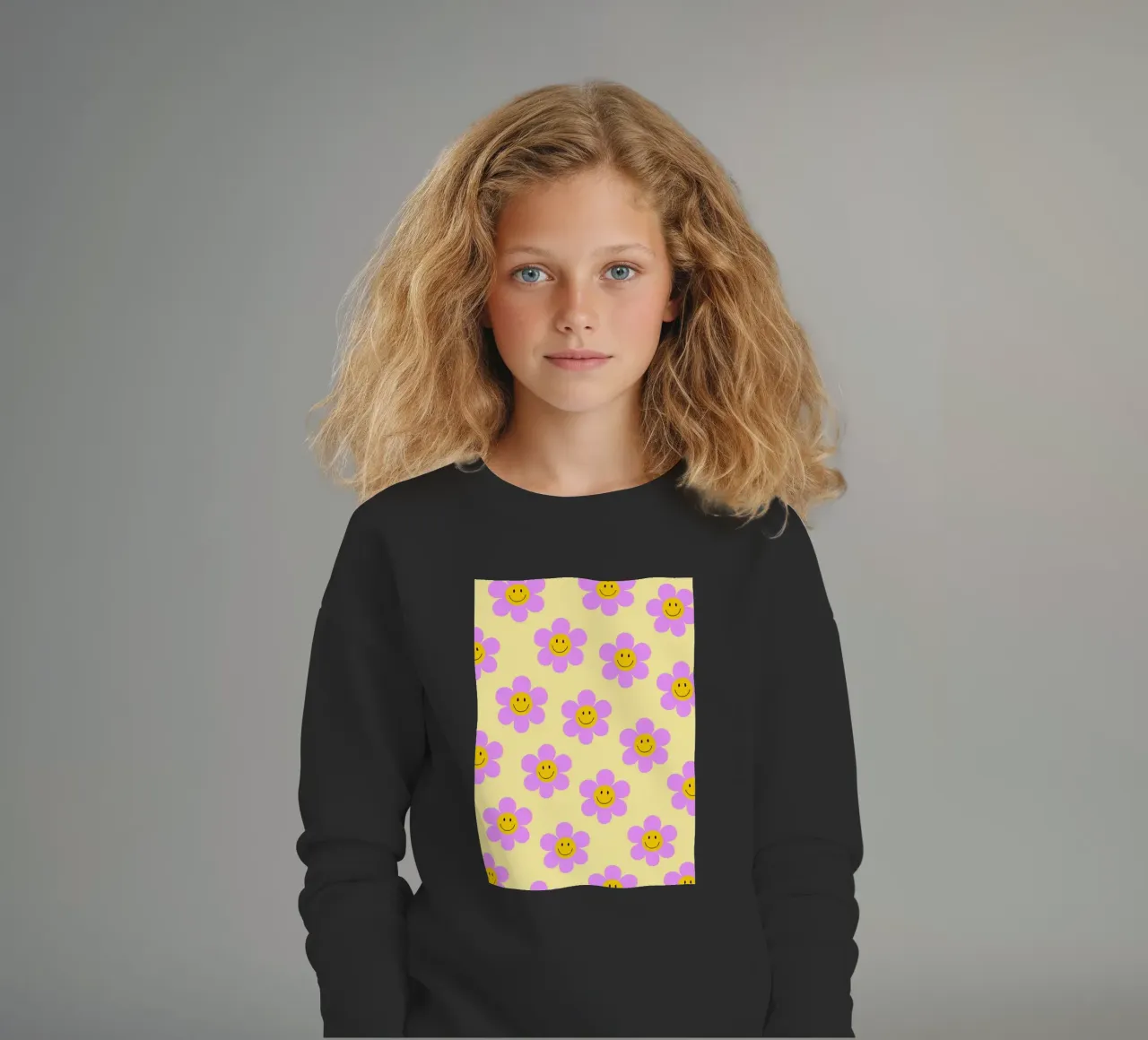 Sunflower Smile Pattern felpa bambino da Attaboy Dsgn