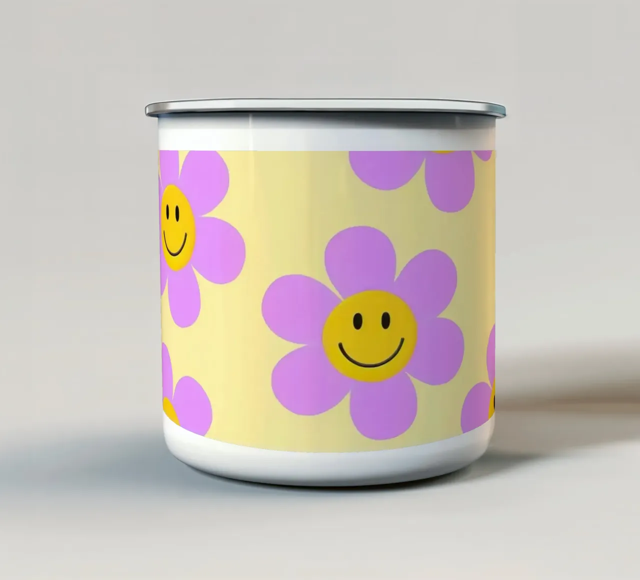 Sunflower Smile Pattern tazza in smalto da Attaboy Dsgn