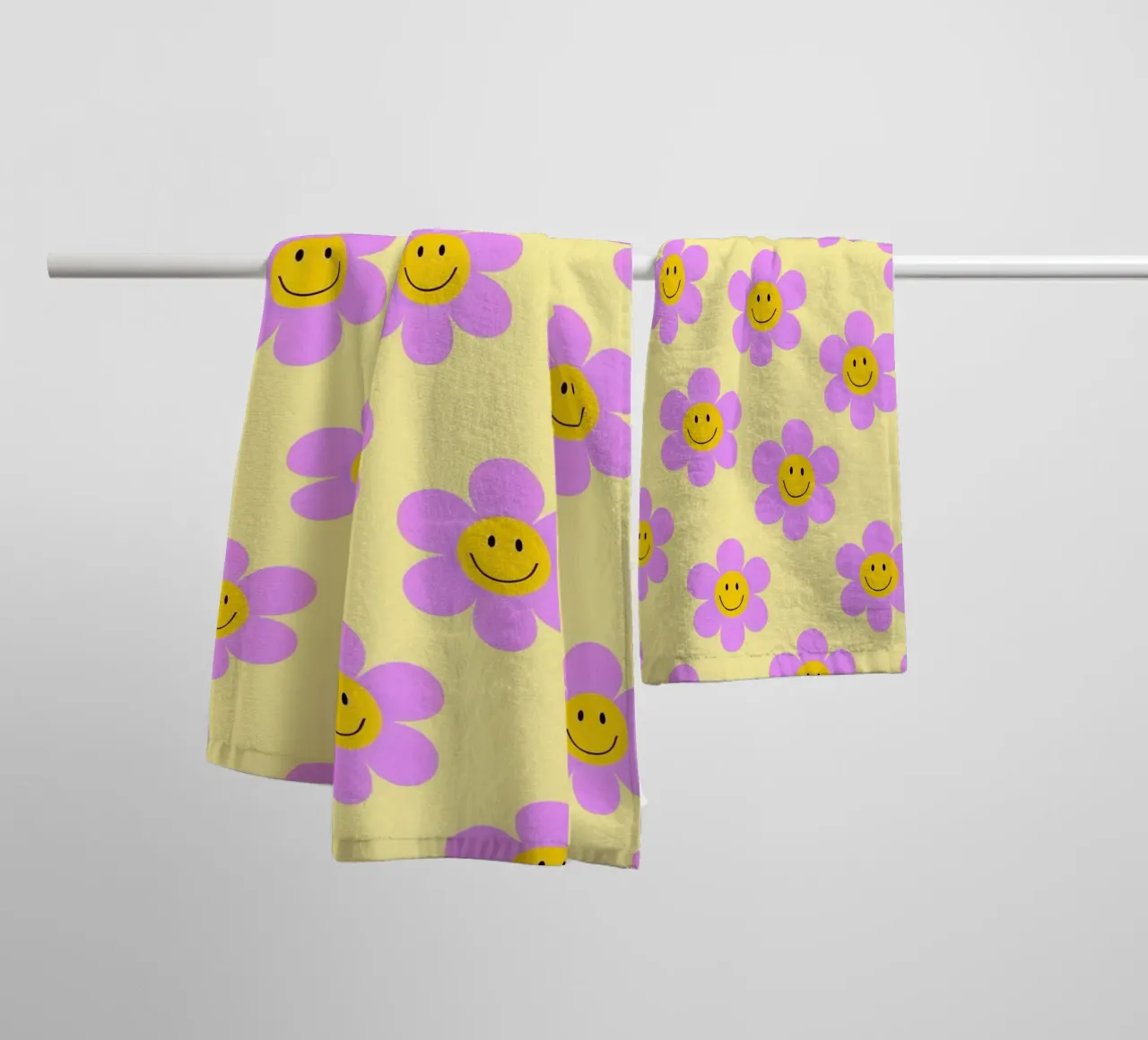 Sunflower Smile Pattern asciugamano da bagno da Attaboy Dsgn