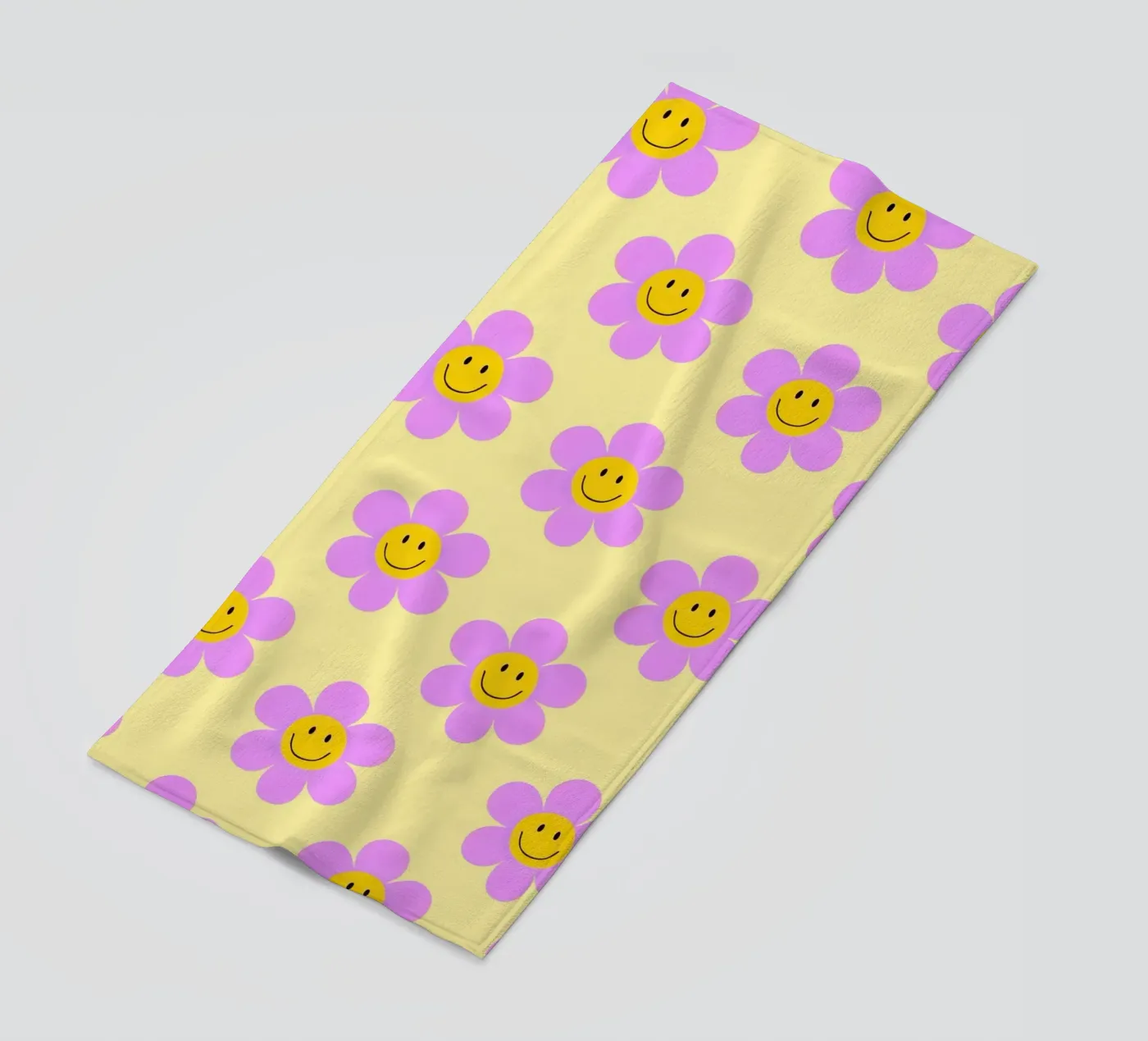 Sunflower Smile Pattern beach towel by Attaboy Dsgn