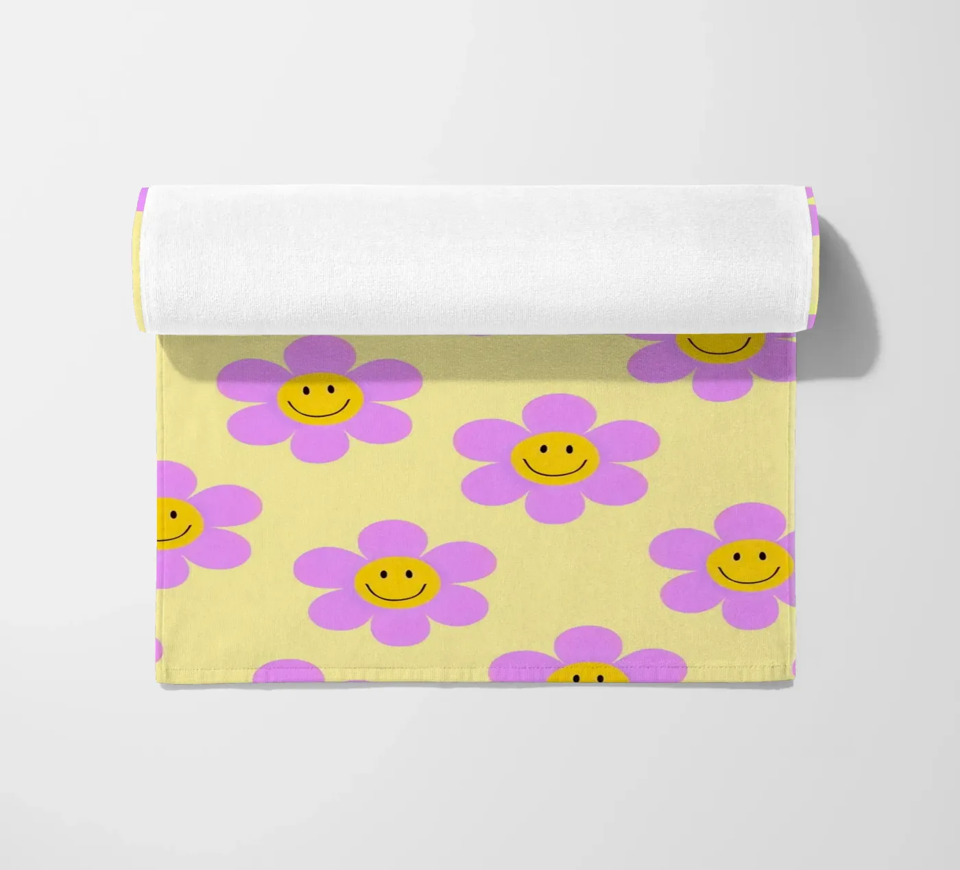 Sunflower Smile Pattern beach towel by Attaboy Dsgn