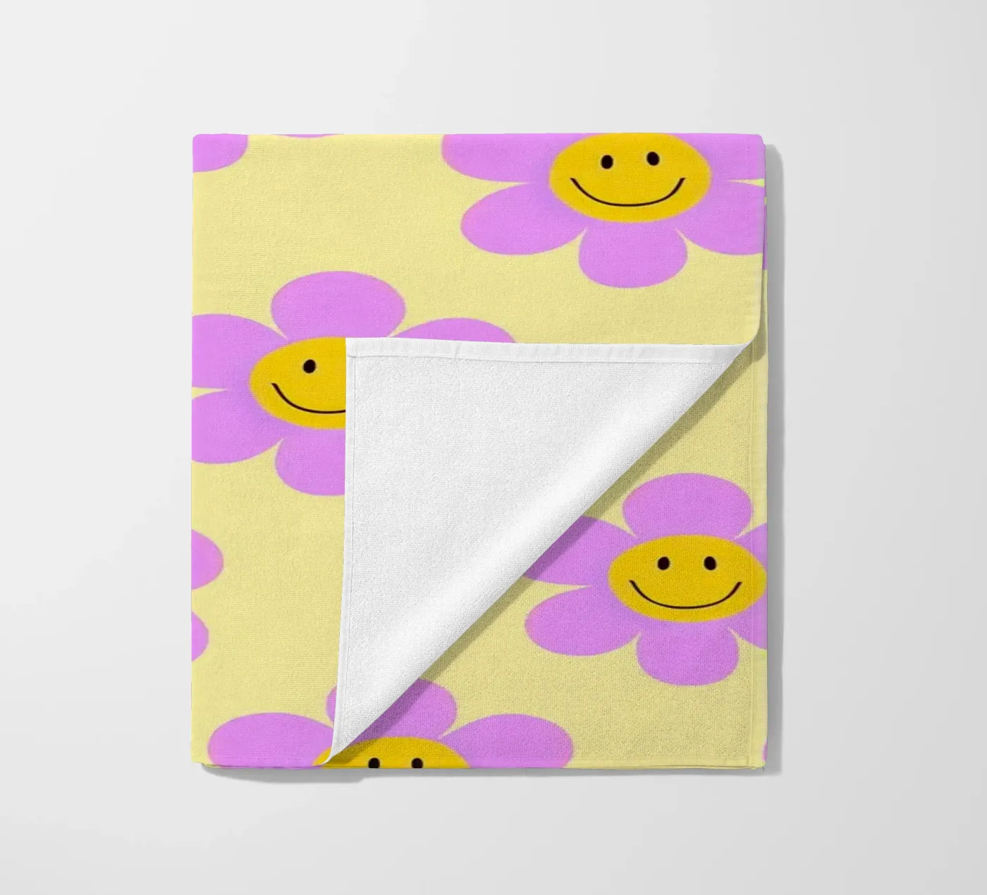Sunflower Smile Pattern beach towel by Attaboy Dsgn