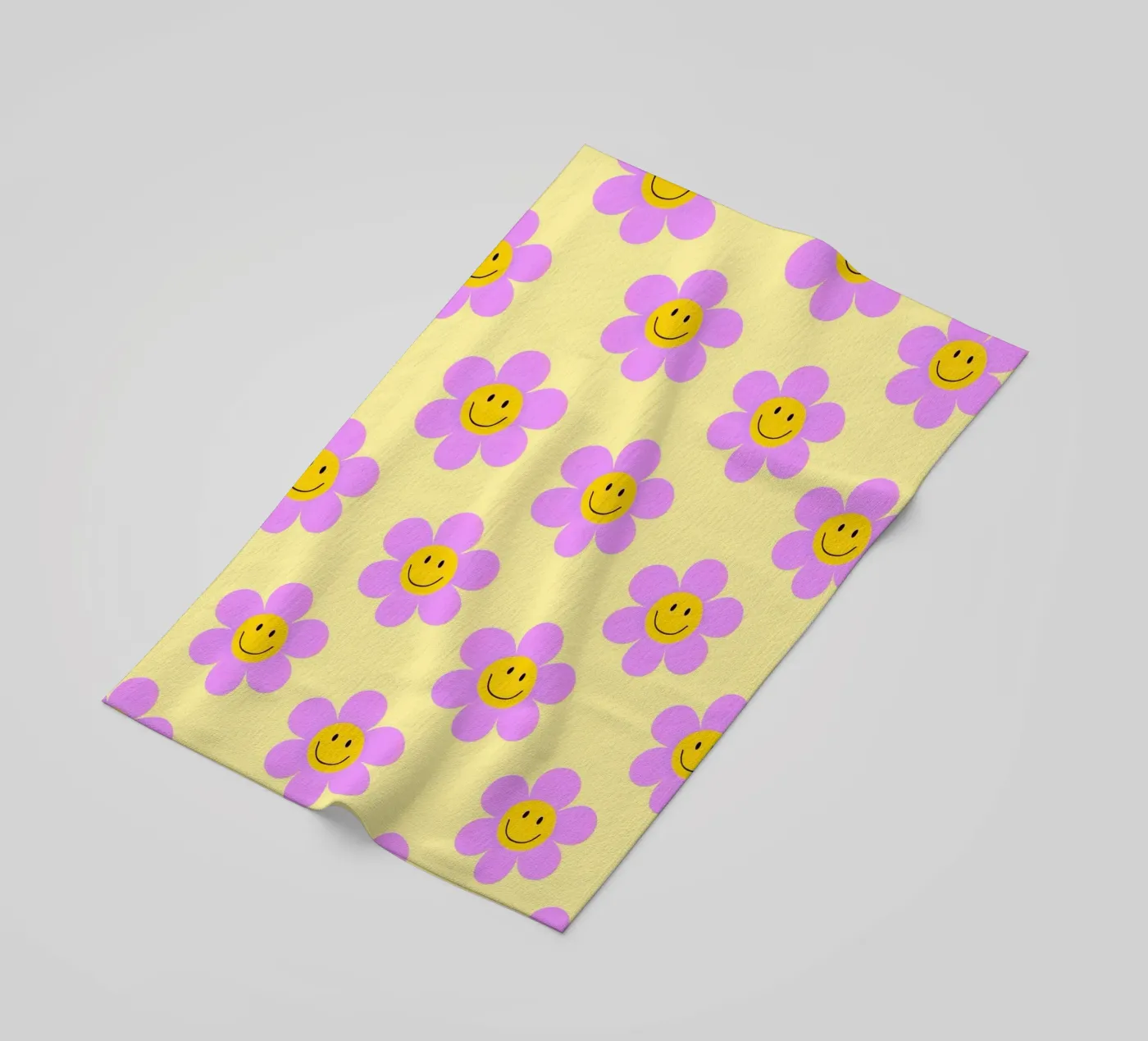 Sunflower Smile Pattern beach towel by Attaboy Dsgn