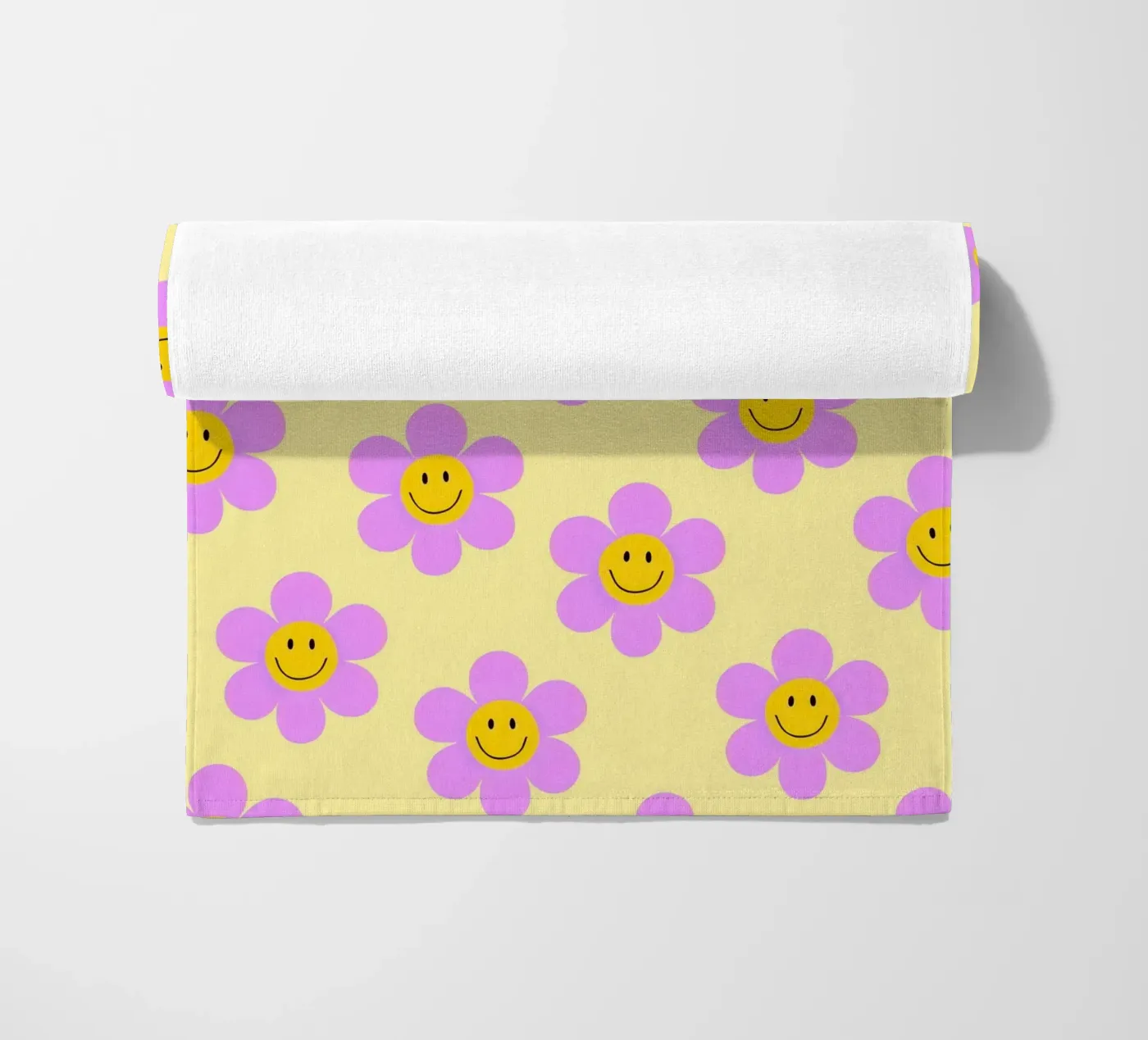 Sunflower Smile Pattern beach towel by Attaboy Dsgn