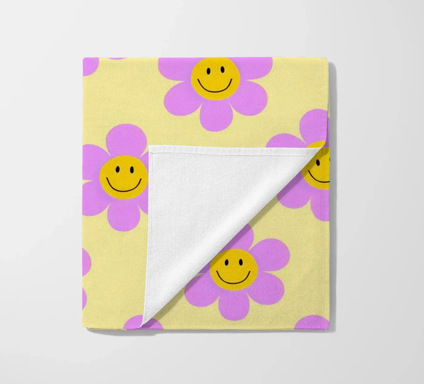 Sunflower Smile Pattern beach towel by Attaboy Dsgn