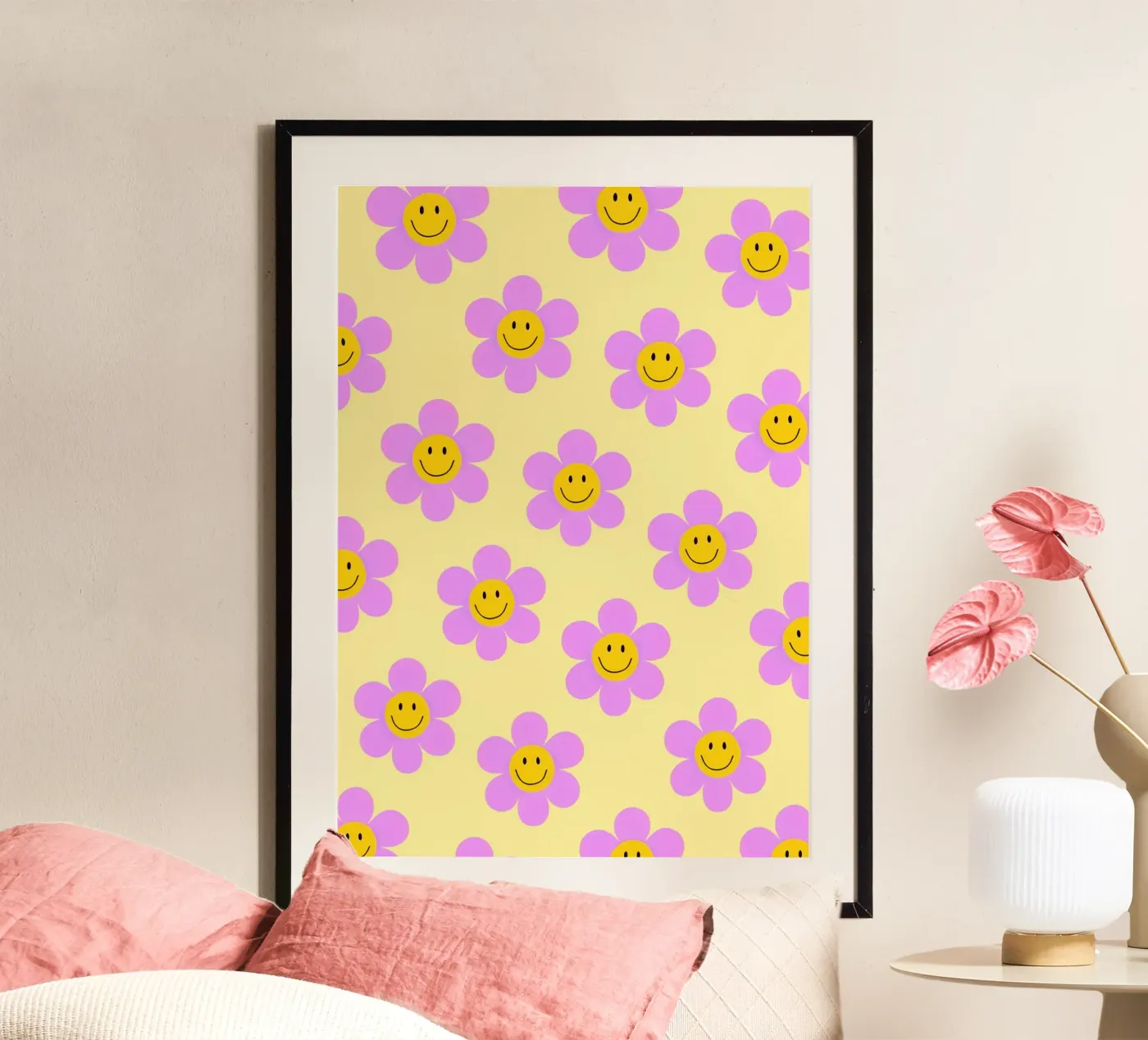 Sunflower Smile Pattern poster by Attaboy Dsgn