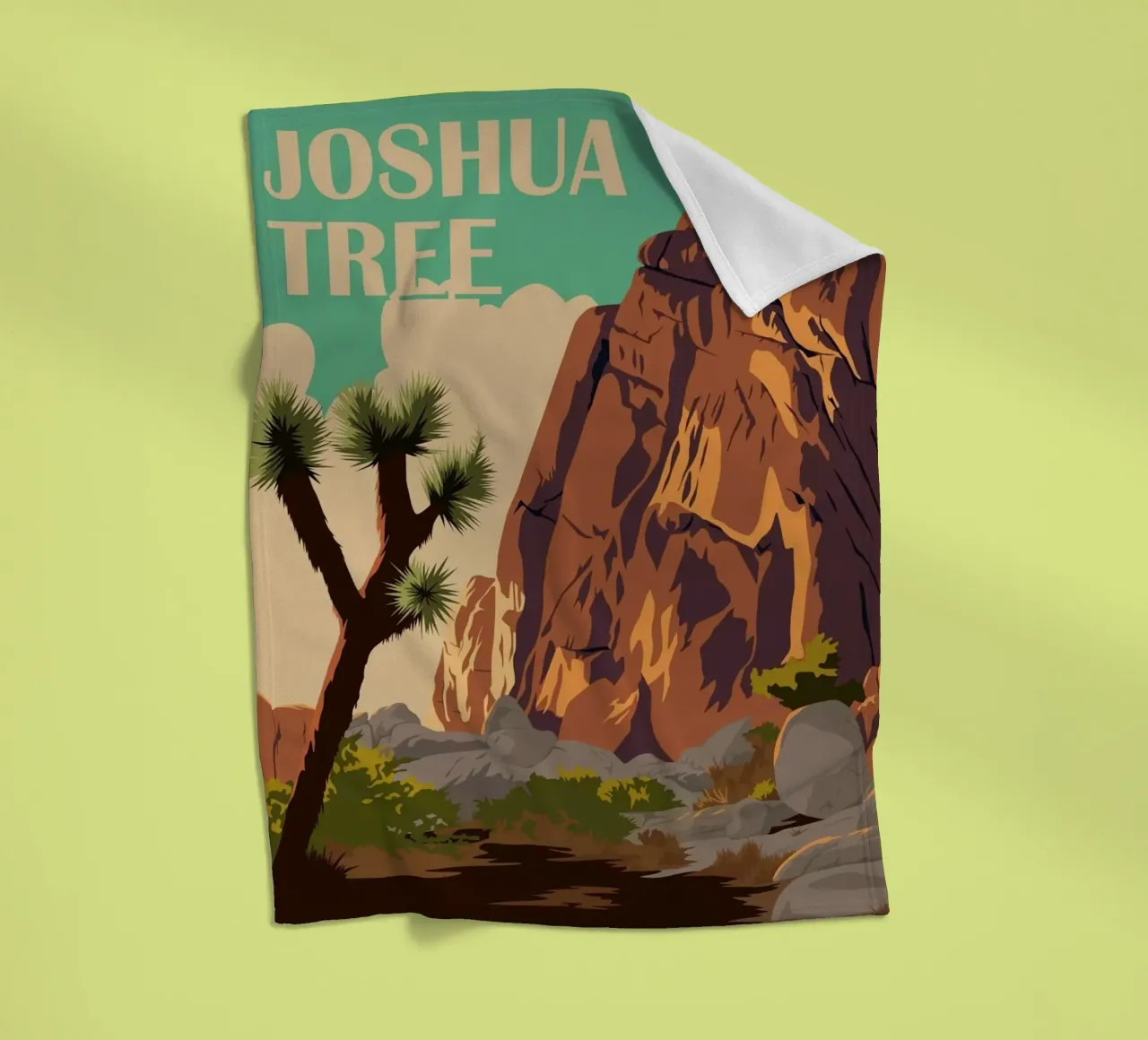 Joshua Tree I Fleecedecke von Morgan Scotts