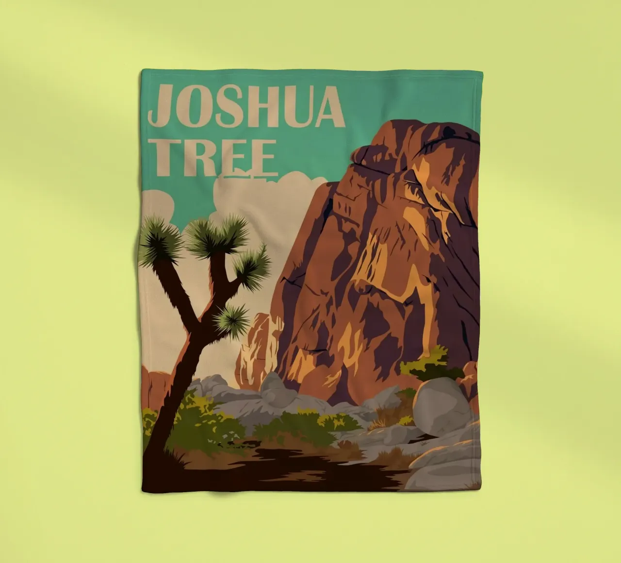 Joshua Tree I Fleecedecke von Morgan Scotts