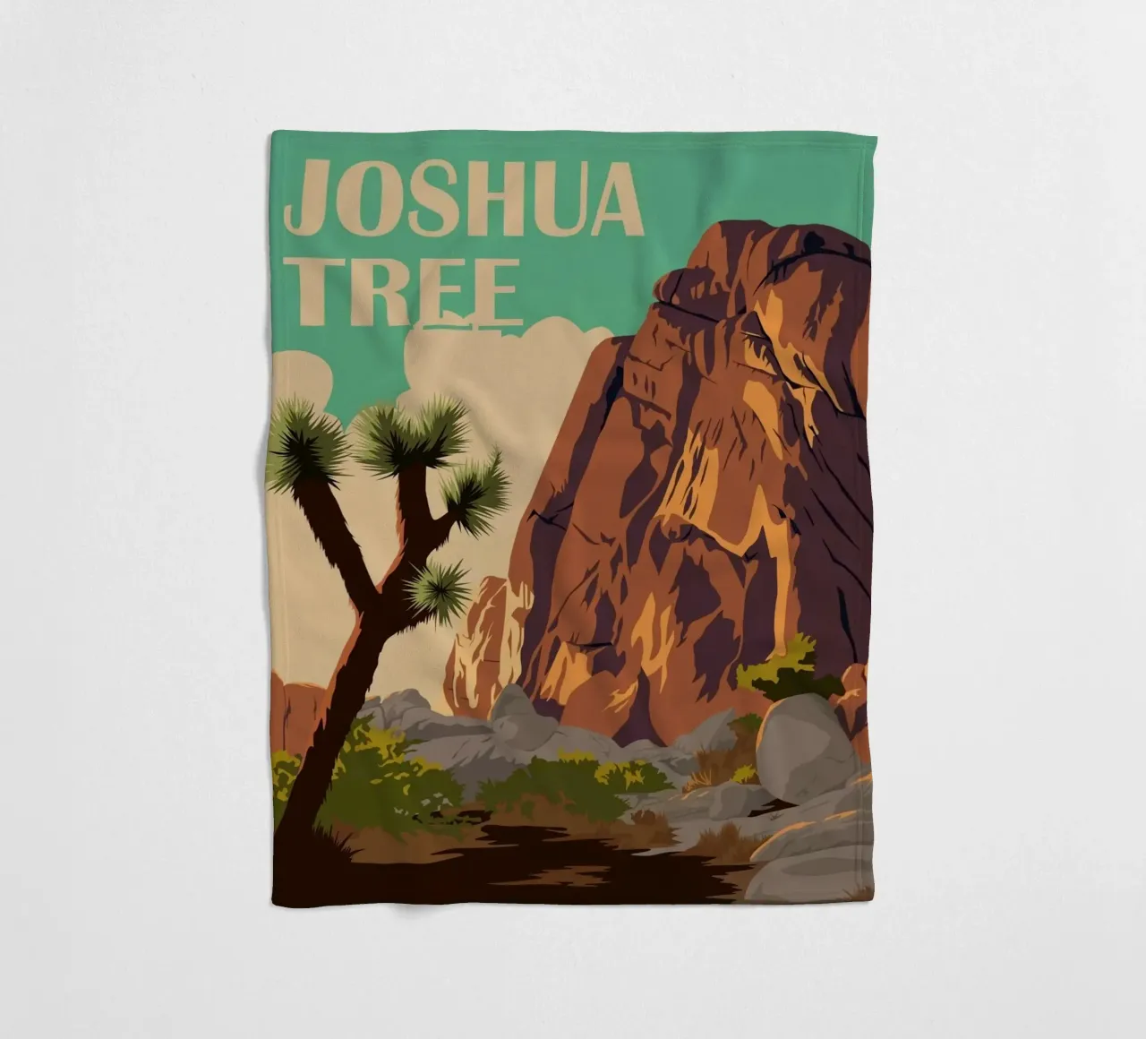Joshua Tree I Fleecedecke von Morgan Scotts