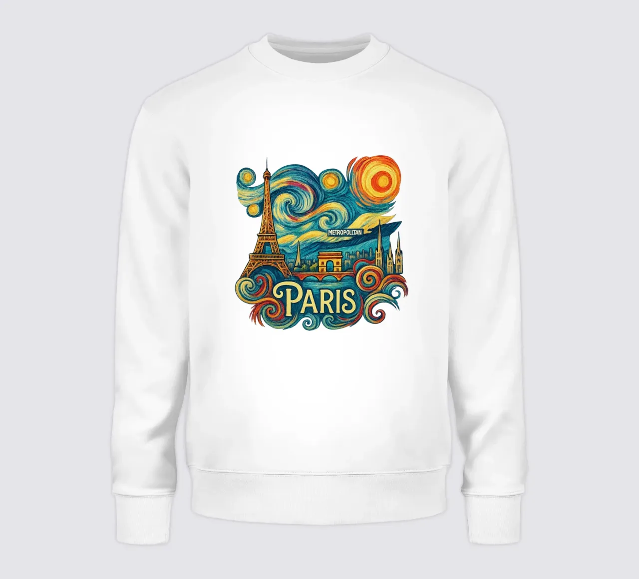 FREE PARIS felpa da Vintage Van Gogh